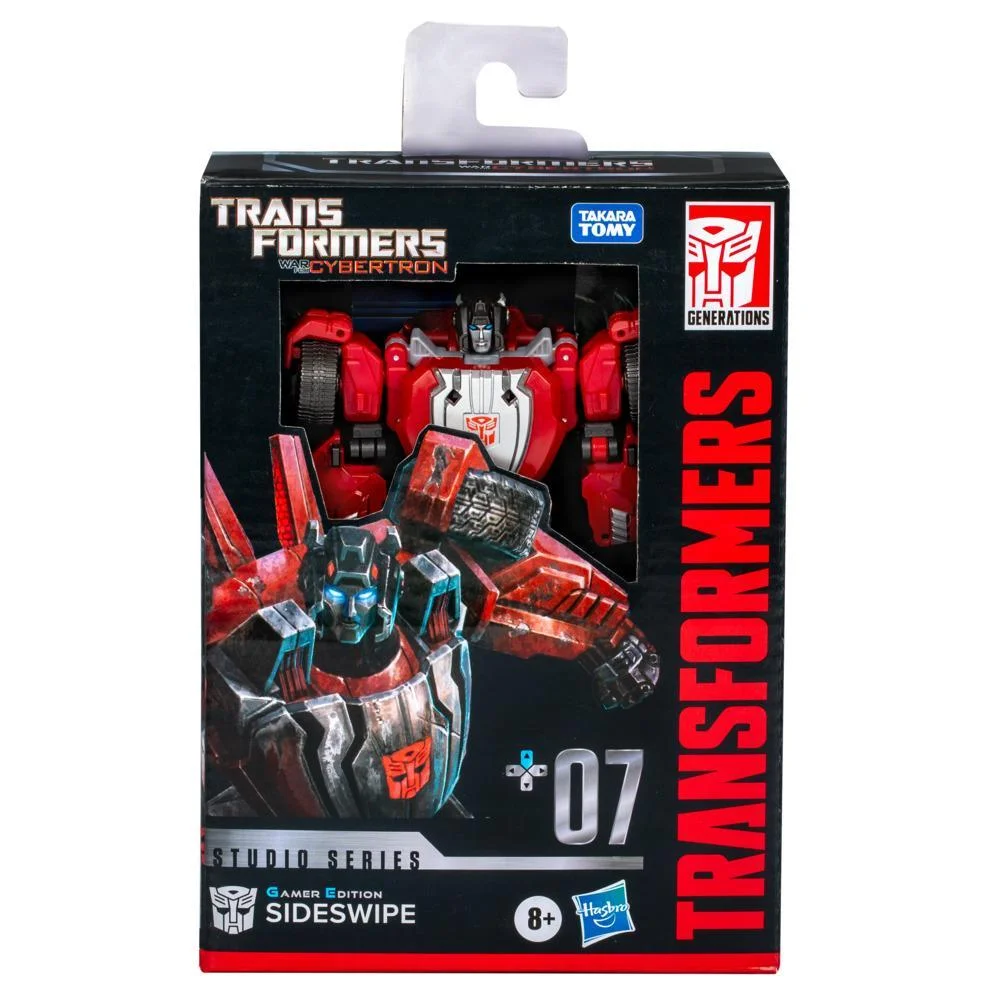 Transformers Studio Series Deluxe Transformers: War for Cybertron 07 Gamer Edition Sideswipe 6.5” Action Figure, 8+