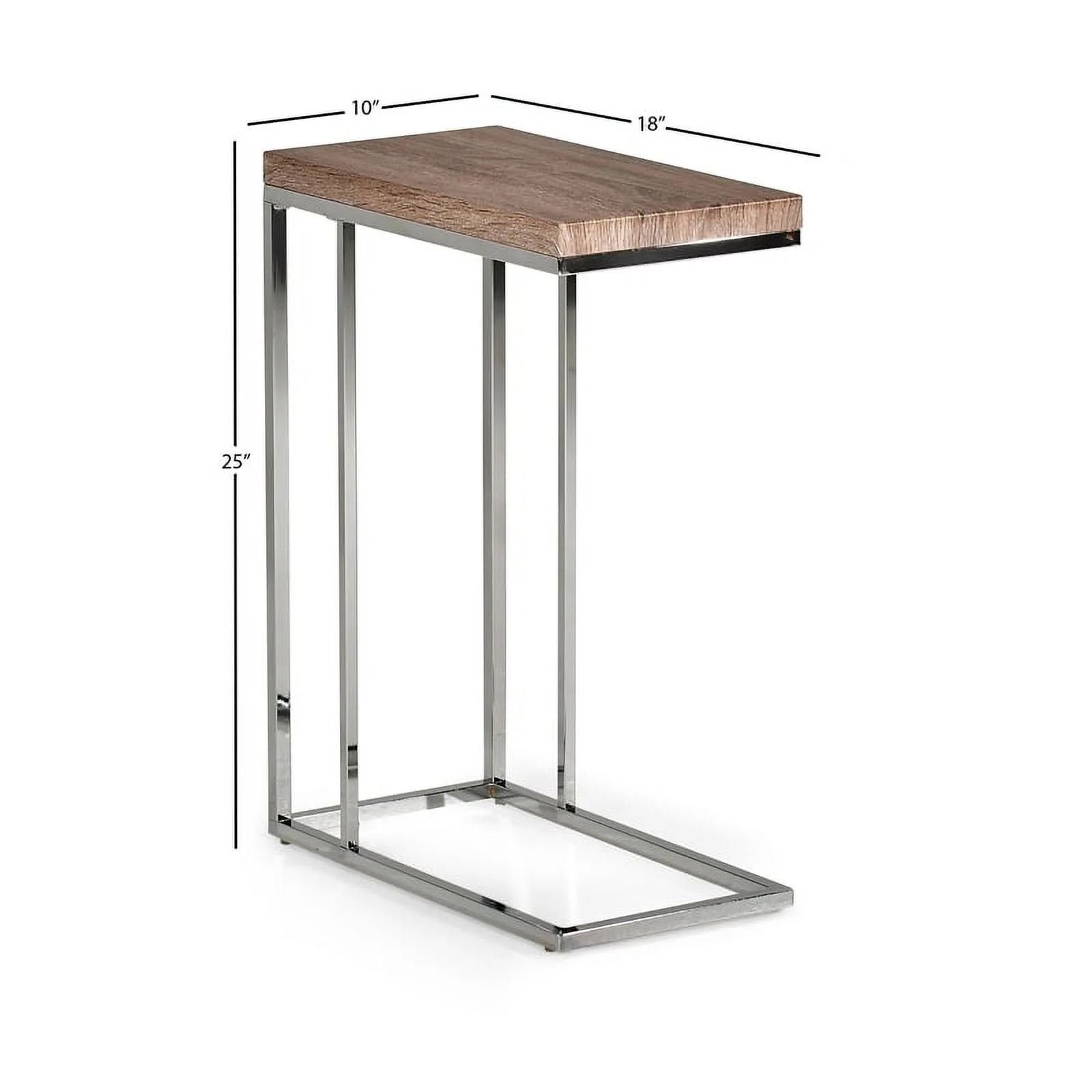 Bowery Hill Transitional Metal/Wood Chairside End Table in Brown