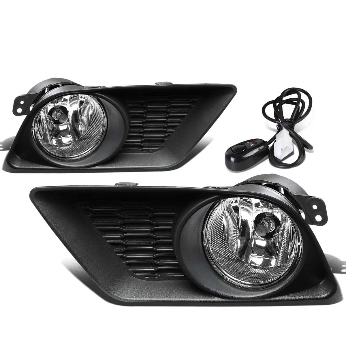 DNA Motoring FL-ZTL-238-CH For 2011 to 2014 Dodge Charger Pair Front Driving Bumper Fog Light Lamp+Switch Clear Lens 12 13