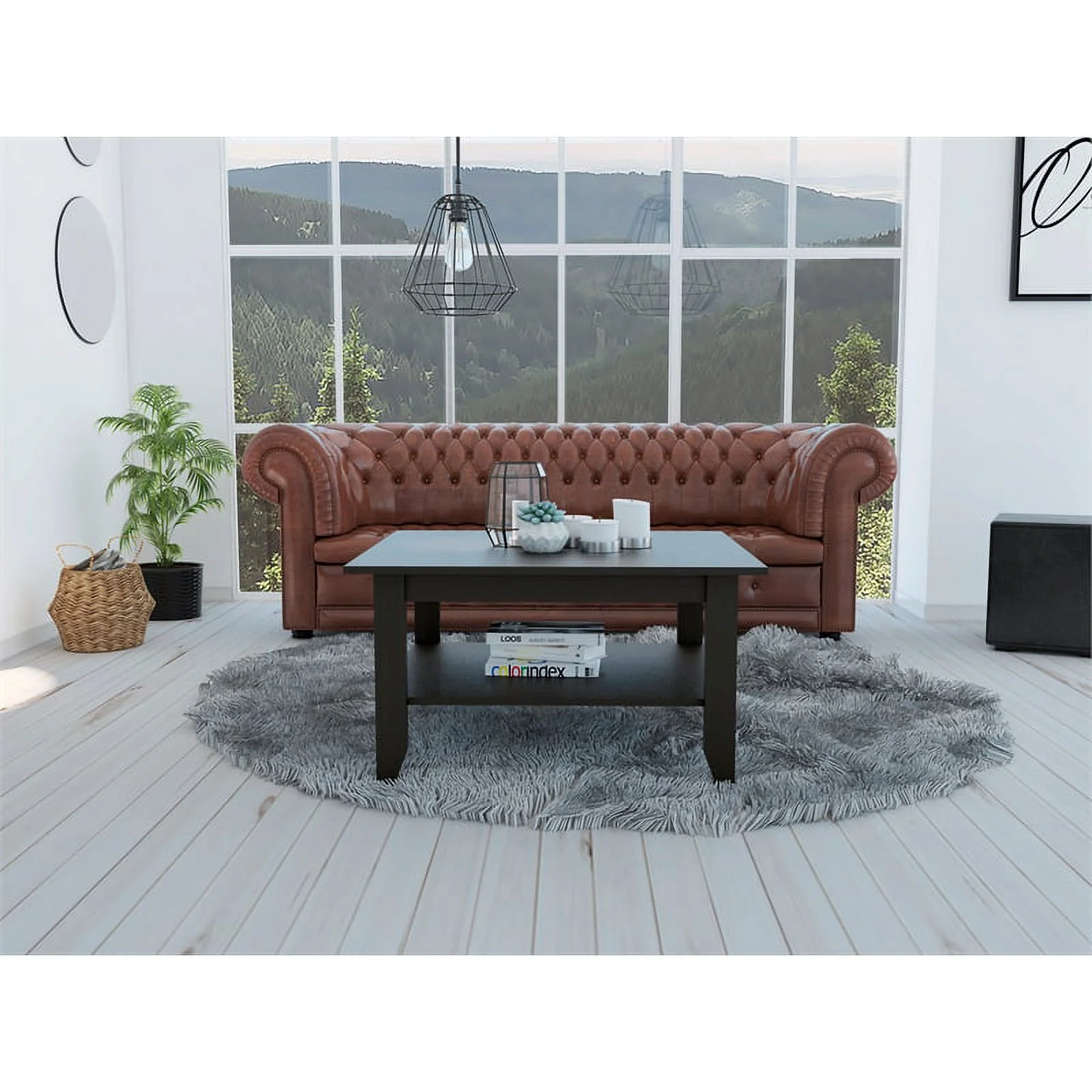Home Square 2-Piece Set with Engineered Wood Coffee Table and TV Stand