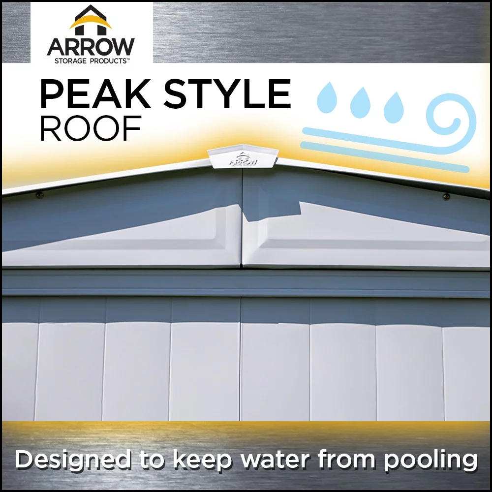 Arrow Classic Metal Shed, 14 x 17, Blue Grey