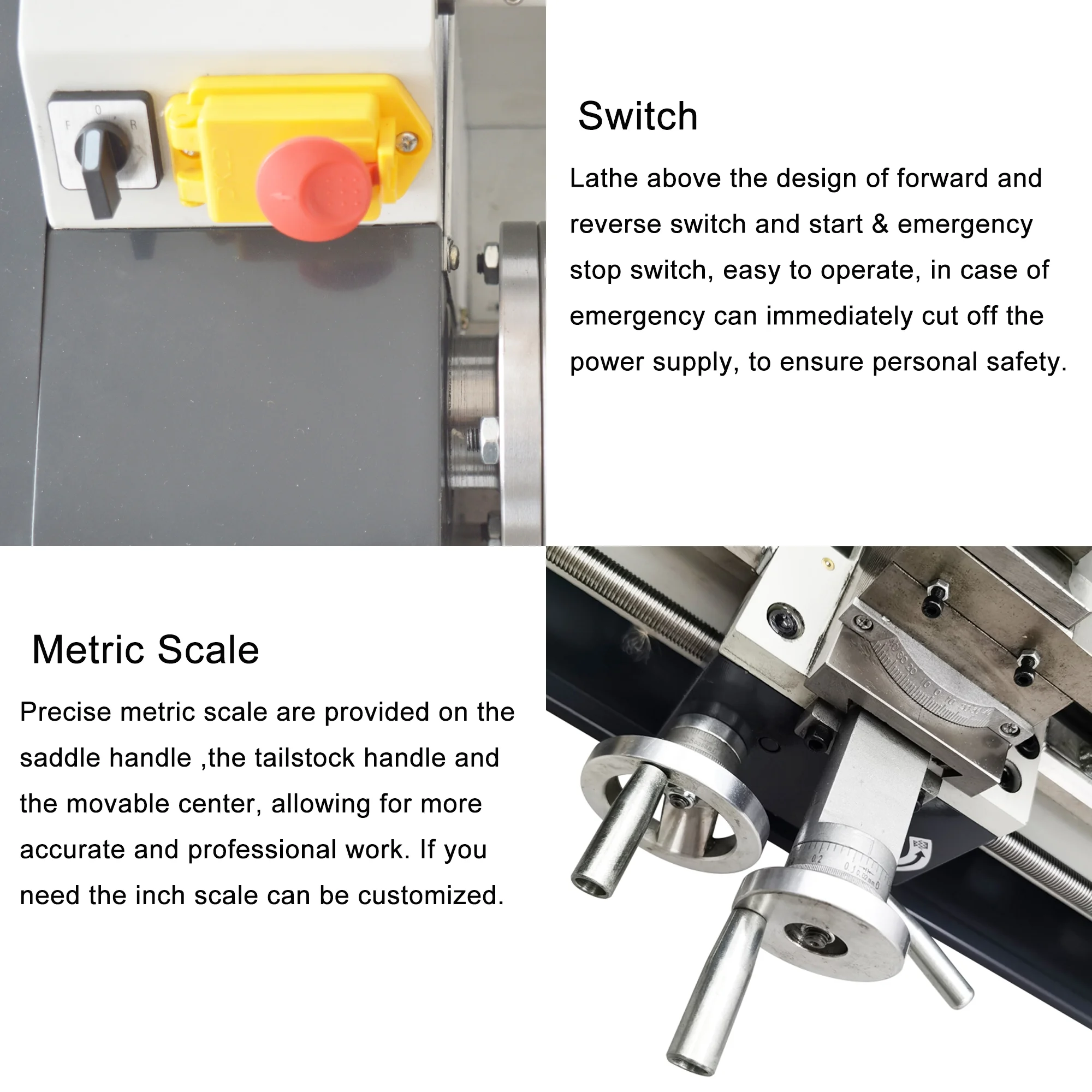 INTBUYING 8.3”x39.37” Metal Lathe Precision Metal Bench Lathe (Inch Thread) 1100W