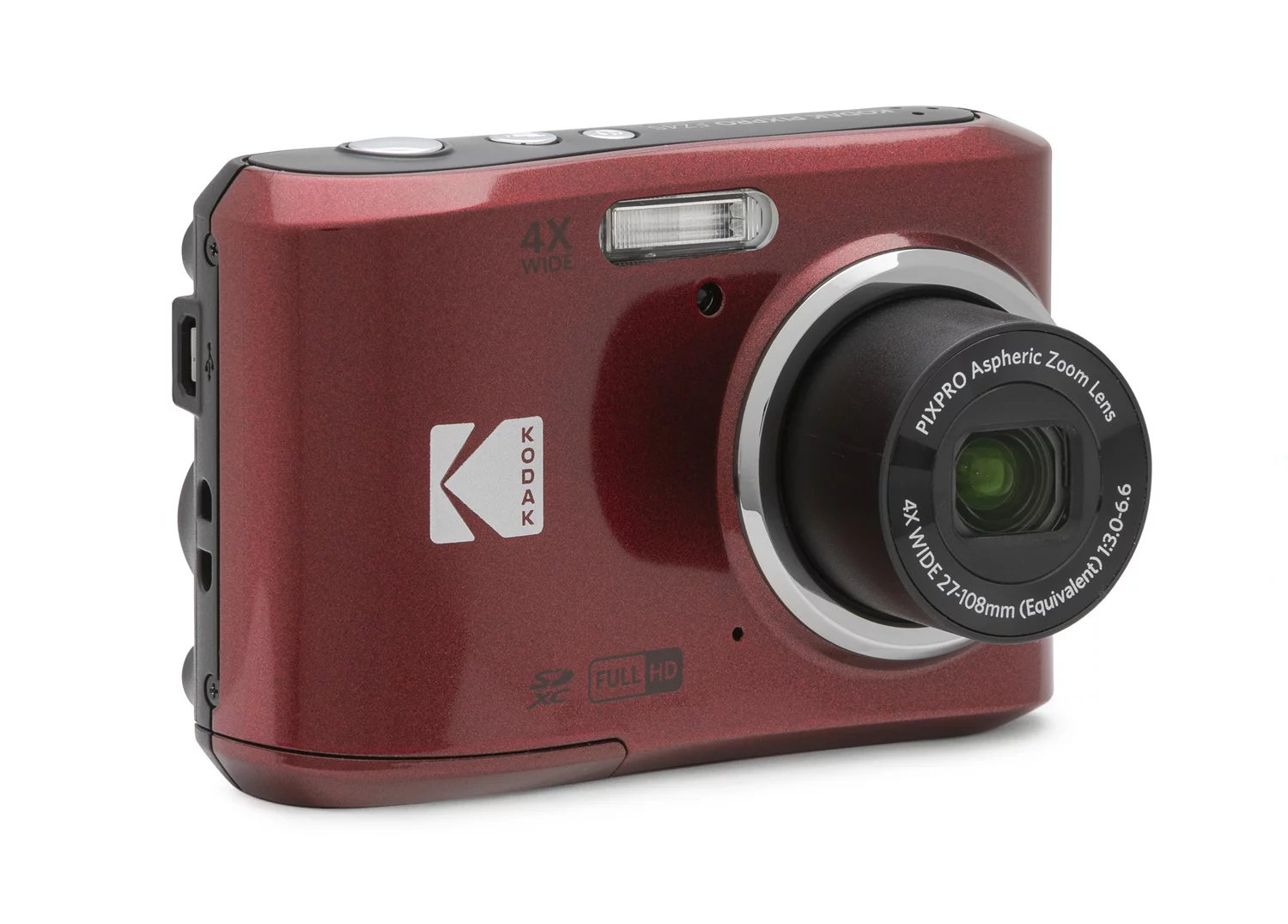 Kodak PIXPRO FZ45 Digital Camera (Red) + Black Point & Shoot Camera Case + Transcend 64GB SD Memory Card + Tri-fold Memory Card Wallet + Hi-Speed SD USB Card Reader + More!