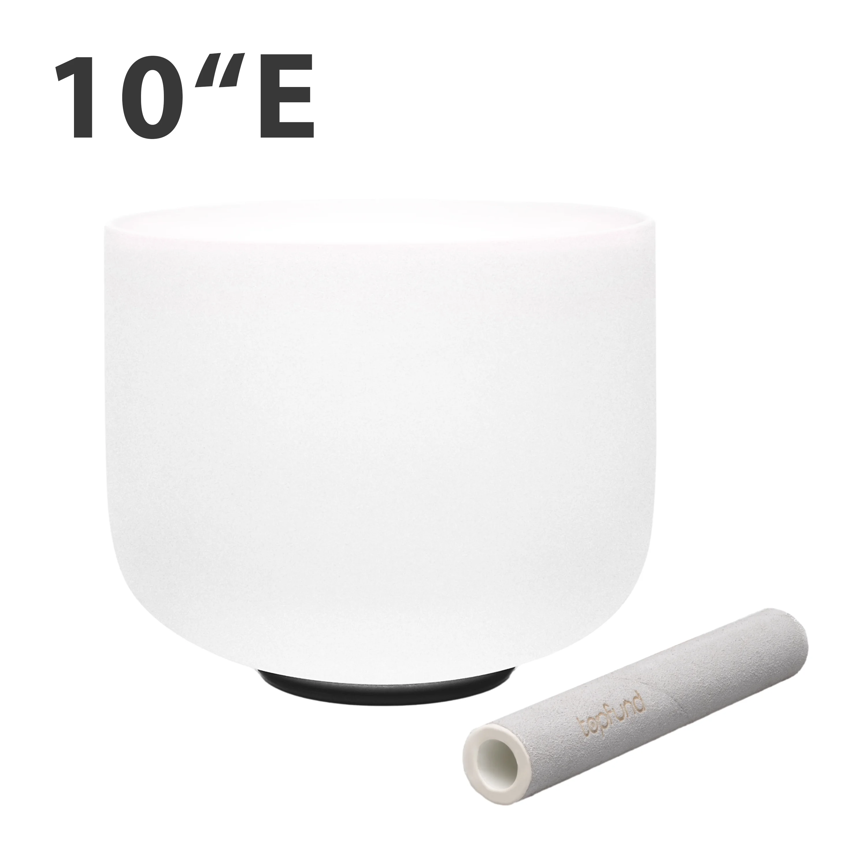 TOPFUND E Note 10 inch Crystal Singing Bowl Solar Plexus Chakra with Heavy Duty Carrying Case and Suede Stick