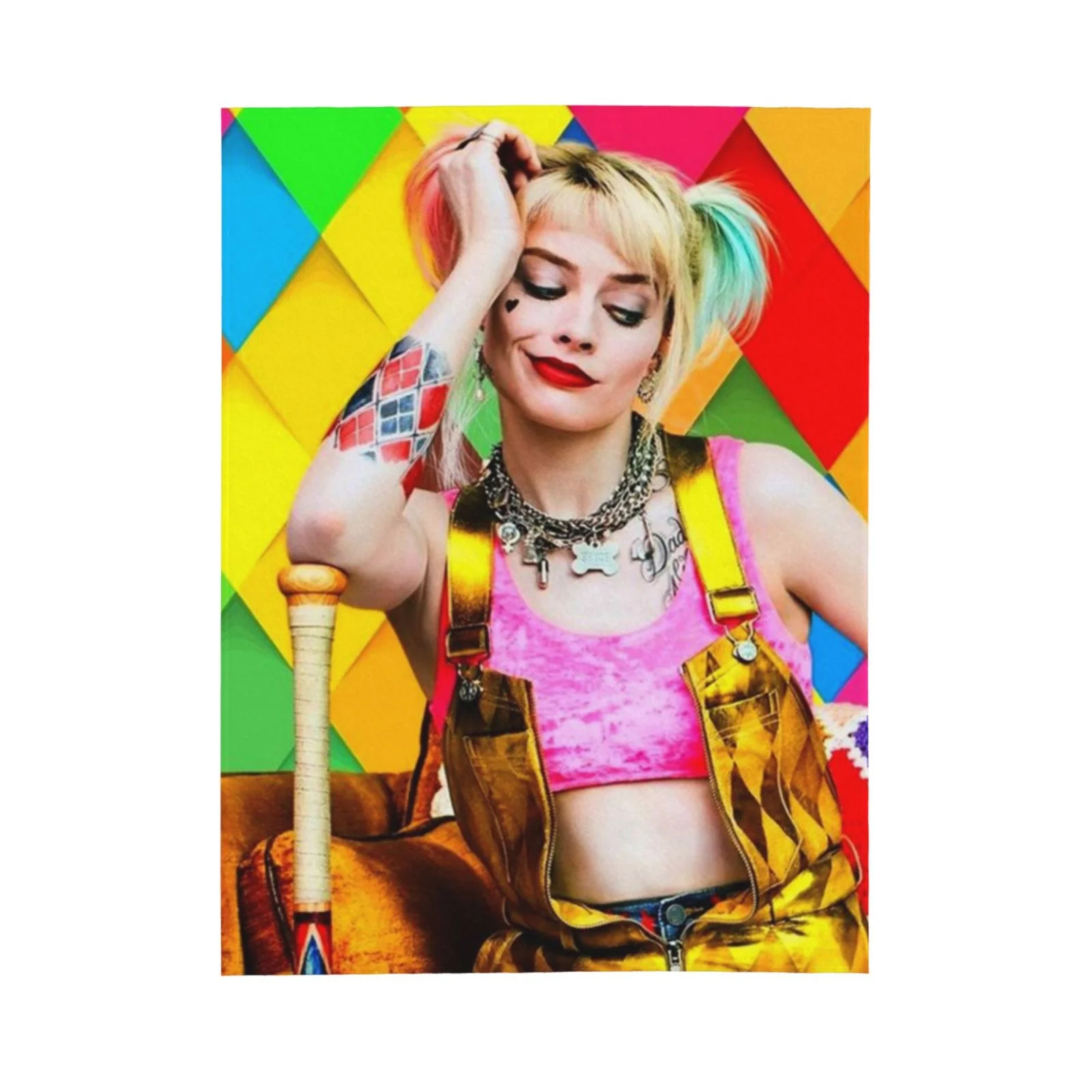Harley Quinn Film Thick Blanket Cozy Soft Fuzzy Anti-pilling Flannel Throw Blanket Warm Sofa Bed Blanket 40