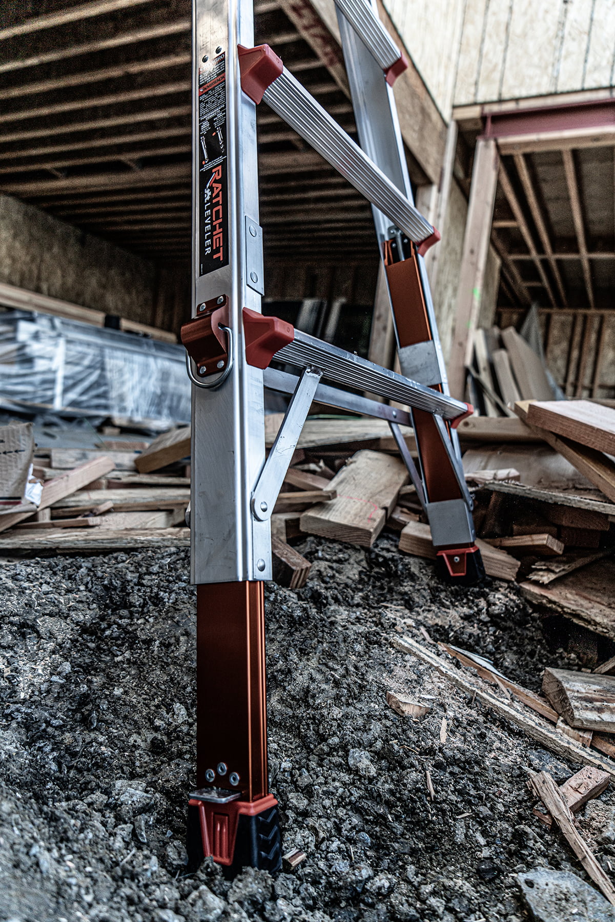 Little Giant Ladder Systems Revolution 15' Aluminum Multi-Use Ladder, 300 lbs. Rated, with Leg Levelers