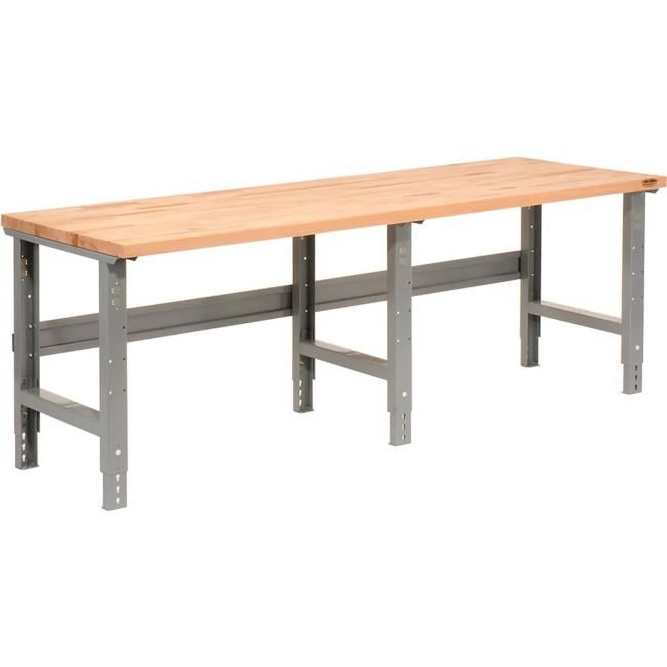 Adjustable Height Workbench with C-Channel Leg, Maple Square Edge - Gray - 96 x 36 in.