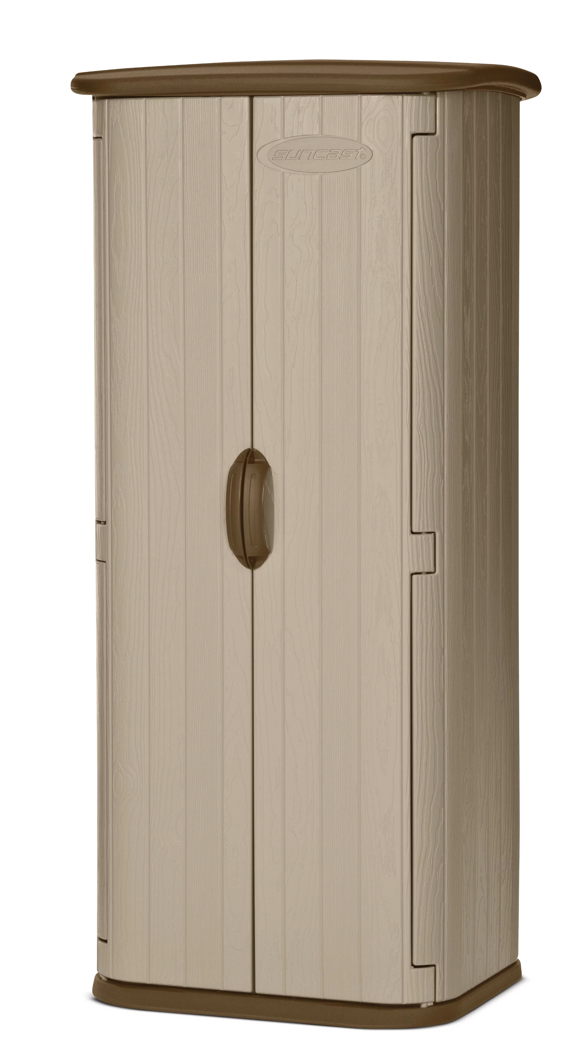 Suncast 20 cu. ft. Resin Vertical Utility Shed, Sand, BMS1500SW