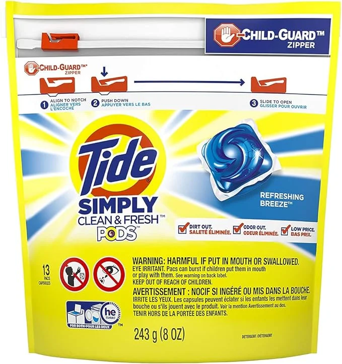 Tide Tide Simply PODS +Oxi Liquid Laundry Detergent Pacs, Refreshing Breeze, 13 count, 13 Count