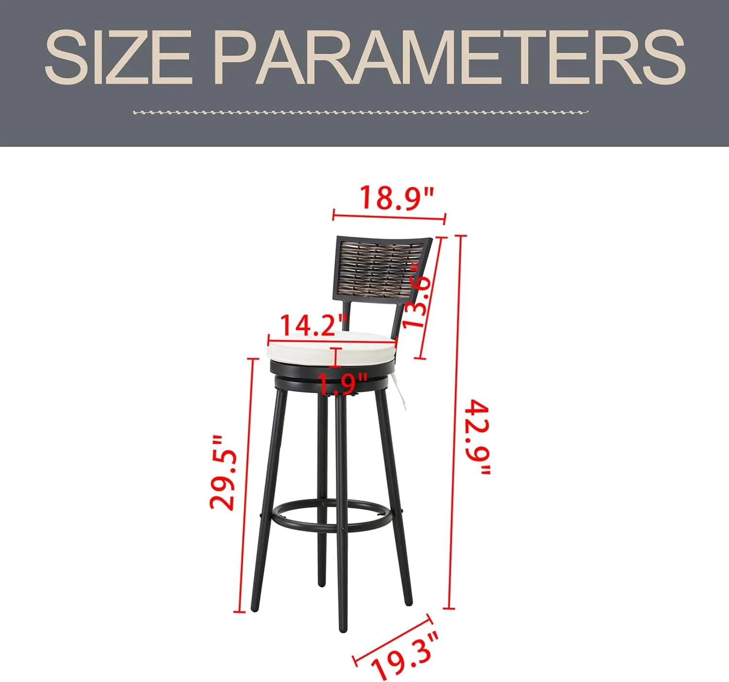 Swivel Bar Stools Set Of 6 Chairs Armless For Pub Kitchen Cafe Patio Bistro, Beige