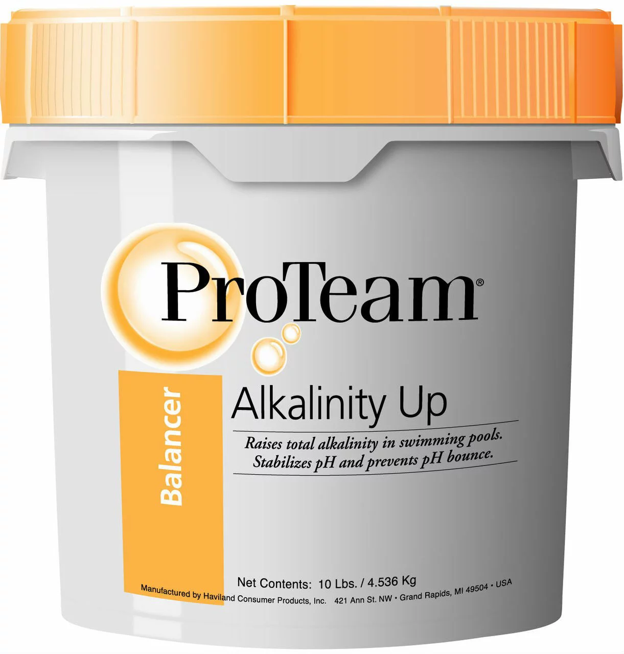 ProTeam Alkalinity Up 10 lb Bucket Increases Alkalinity Levels in Swimming Pools
