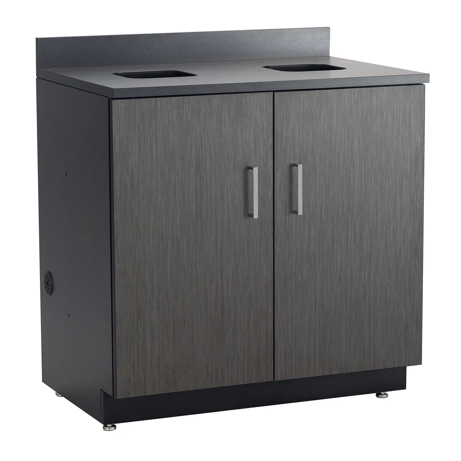 Safco 1704AN Hospitality Base Cabinet with Waste Receptacle - Asian Night & Black