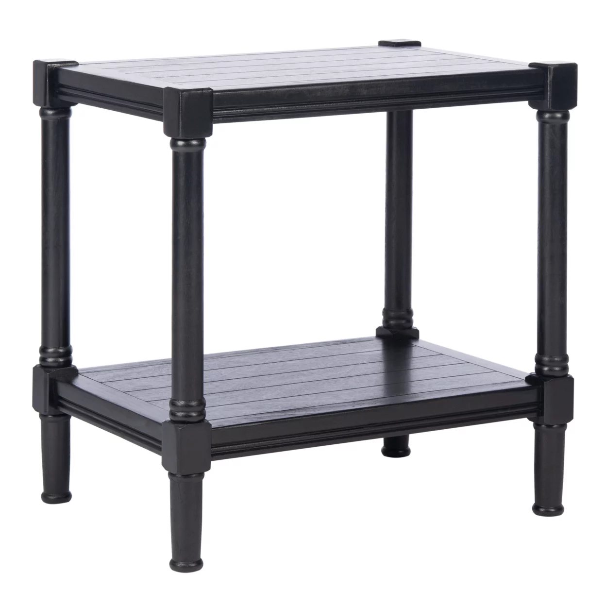 SAFAVIEH Rafiki Solid Rustic Rectangle Accent Table, Black