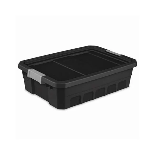 Sterilite 10 Gallon Black Stacker Tote, 2 Piece
