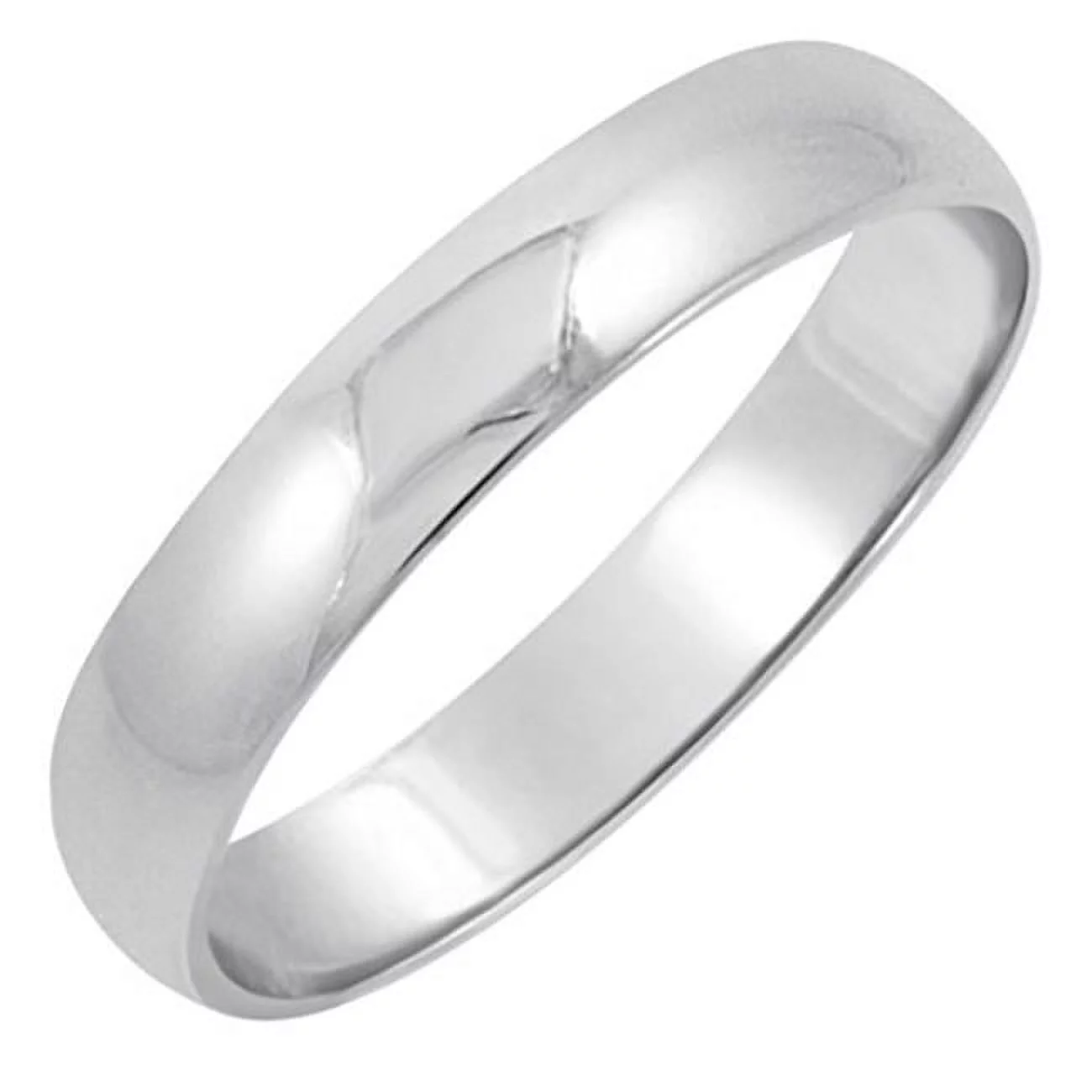 MLG Jewelry TWRZD409-4MM10W SZ 12 4mm Mens 10K White Gold Classic Fit Plain Wedding Band - Size 12
