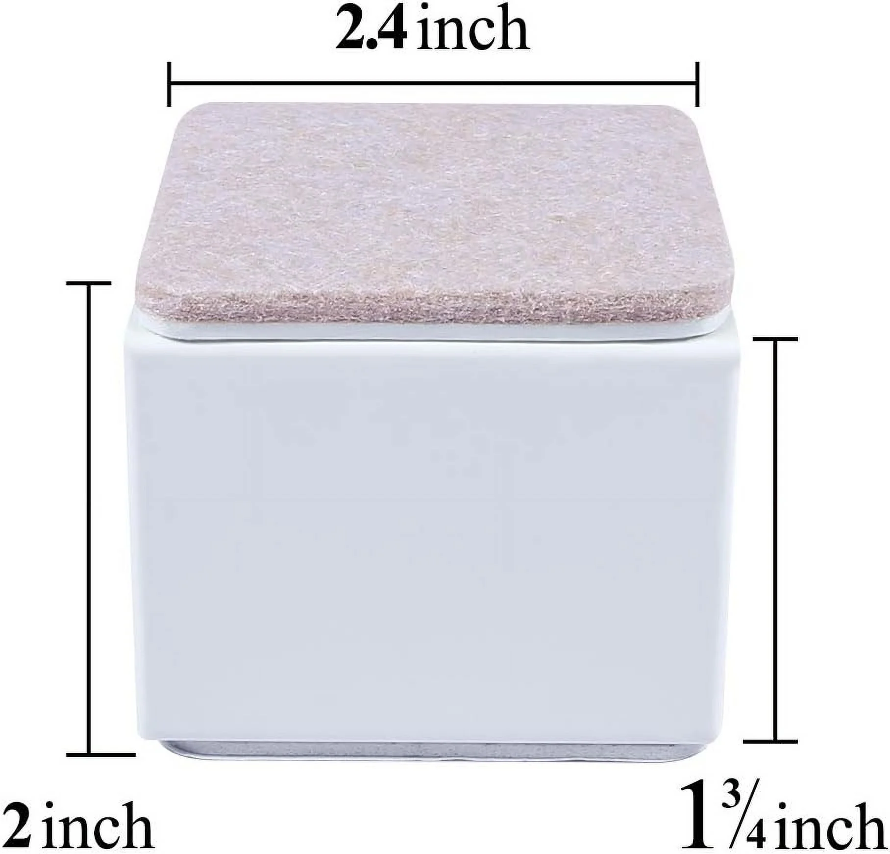 Ezprotekt 2 Inch Bed and Furniture Risers, Heavy Square Chair Sofa Couch Tables Risers, Width 2.4