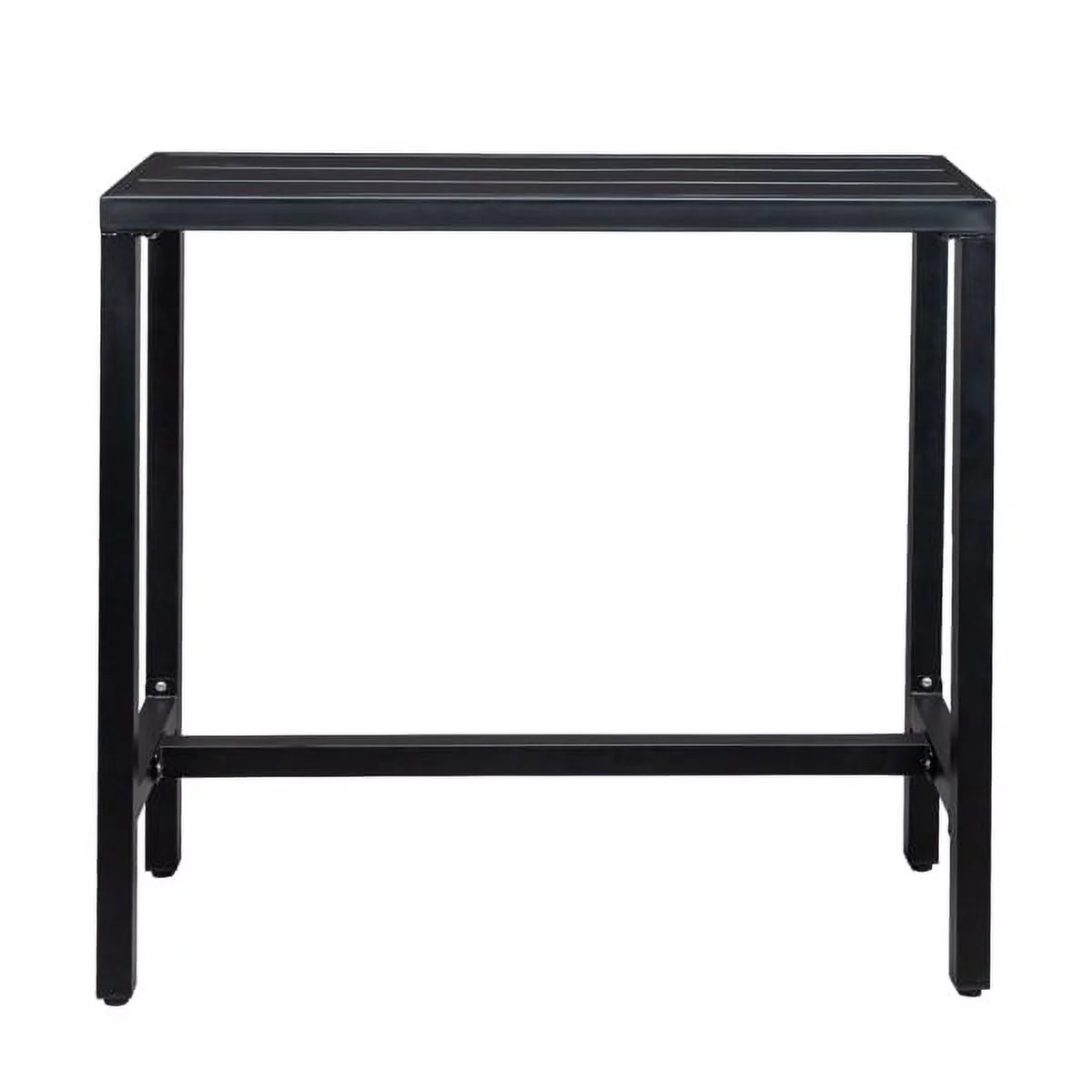 Bornmio 40in Iron With Adjustment Knob Patio Bar Table Black