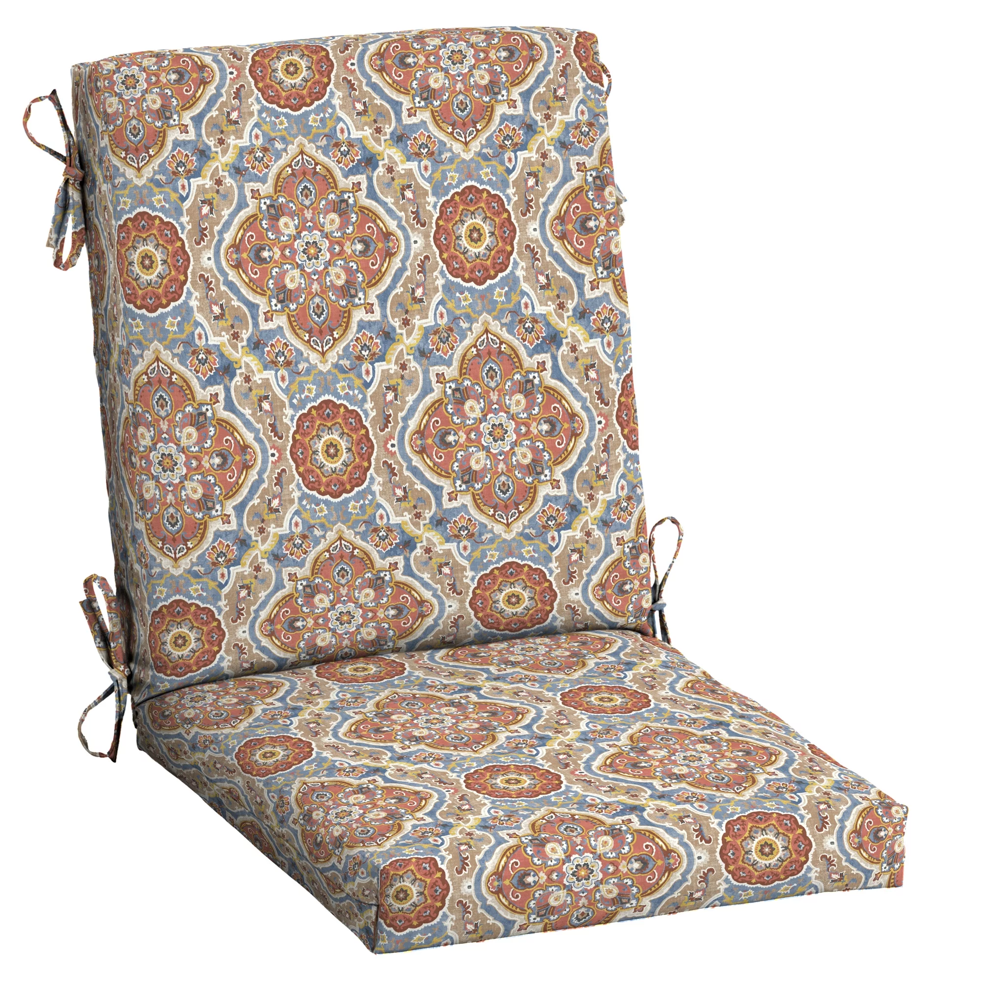 Arden Selections Outdoor Dining Chair Cushion 20 x 20, Water Repellent, Fade Resistant 20 x 20, Global Vintage Medallion