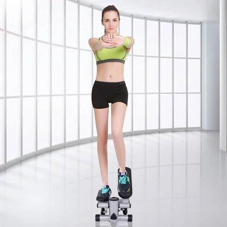 Ktaxon Air Climber Stair Stepper Exerciser Machine, Aerobic Fitness Step Cardio Equipment, with Resistance Bands, Home Gym Use