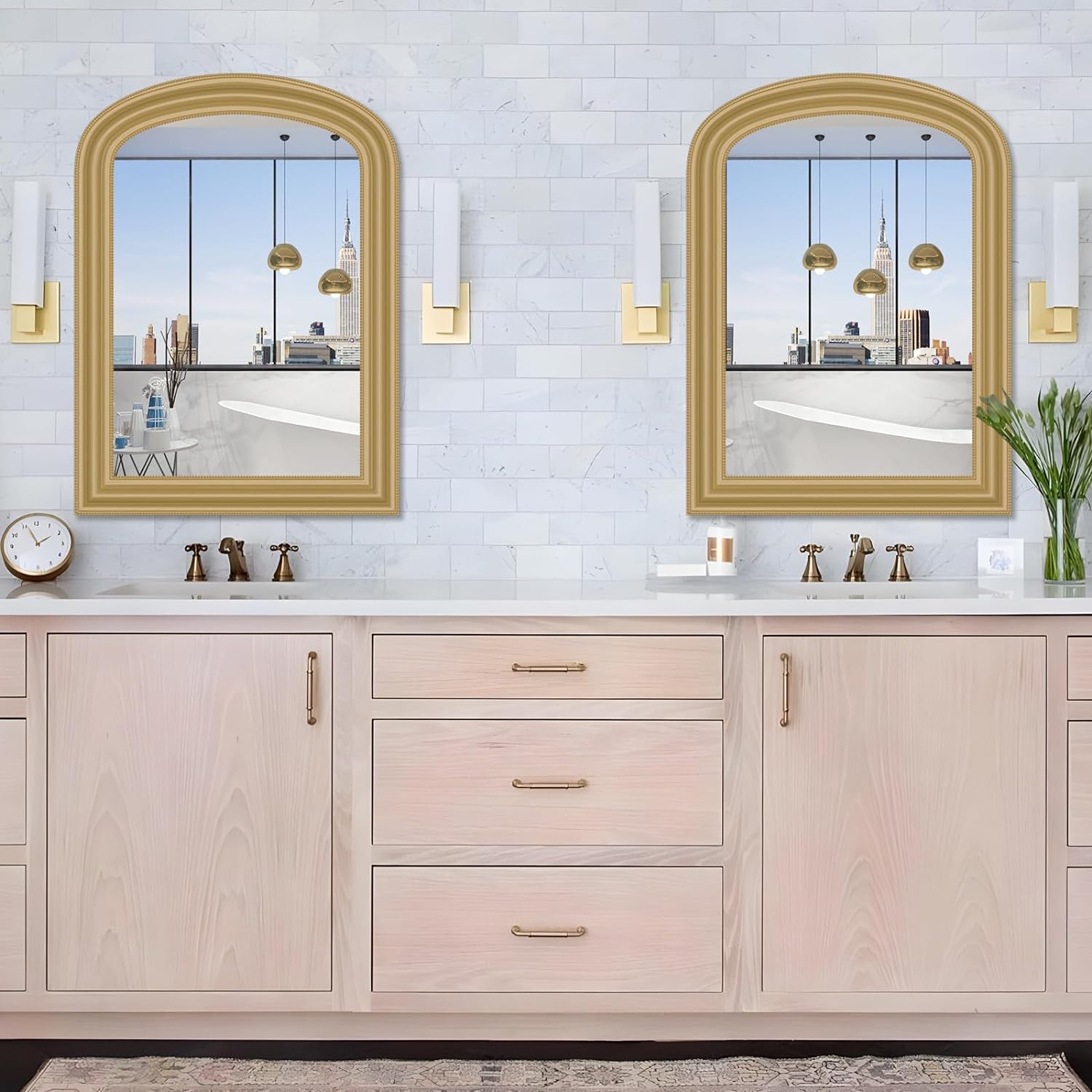 Gold Arch Mirror for Bathroom Vanity, 22