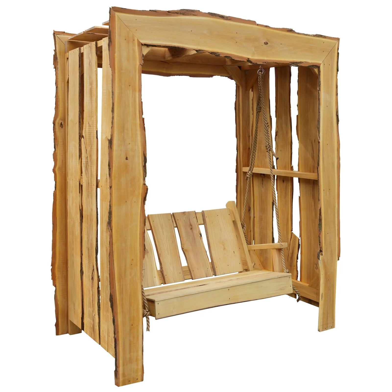 Kunkle Holdings LLC Live Edge Locust 6' Appalachian Arbor and 5' Swing Natural Stain