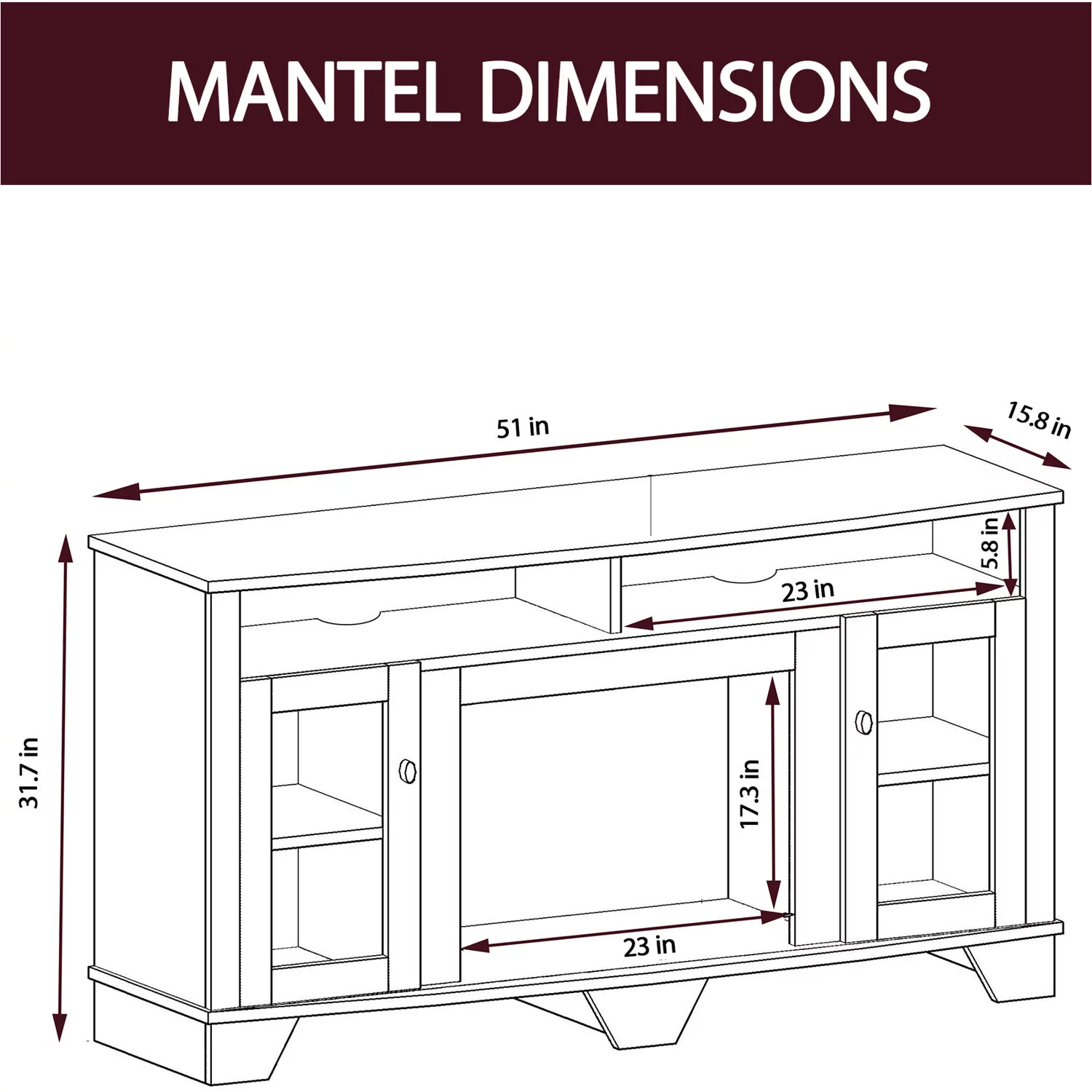 Cambridge Savona Electric Fireplace Heater with 59
