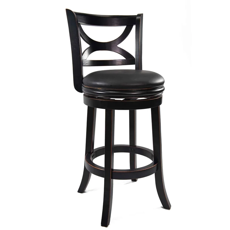 Boraam Florence Swivel Bar Stool - Black Sandthru Finish