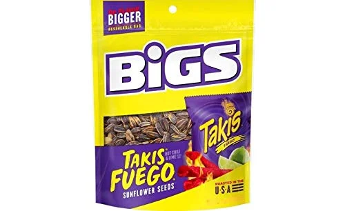 Bigs  Takis Fuego  Sunflower Seeds  3.63oz bag  Lot of 2