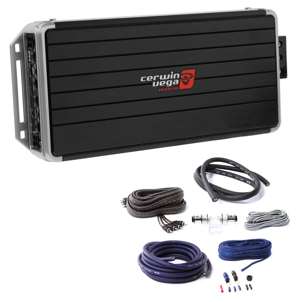 Cerwin Vega B54 + Free Belva 4 Gauge Amp Kit 1200W 4-Channel Bomber Series Class D Amplifier
