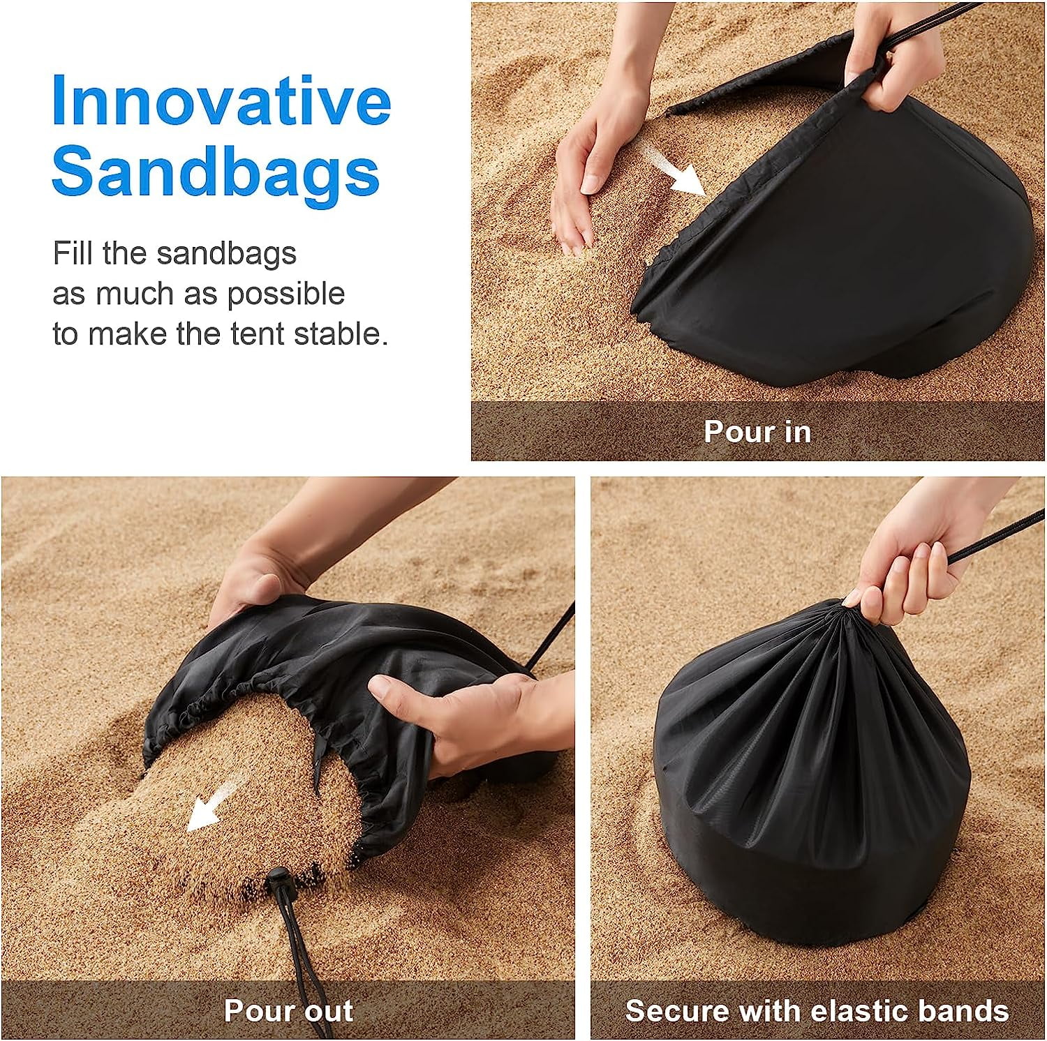 YANPO UPF50+ Beach Tent Sun Shelter,10×10 FT Familly Beach Shade Fits 4-8 Person, Easy Setup Windproof Waterproof Beach Canopy