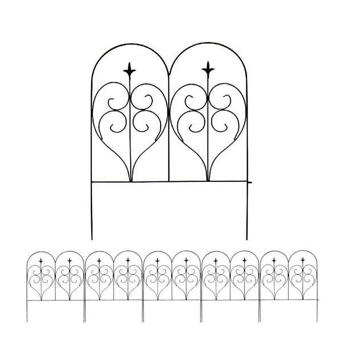 MTB Decorative Garden Border Fence Panel 32 in x 24 in, Pack of 5, Totally 10 ft, Decorative Wire Fencing Garden Border Edging Garden Fence Animal Barrier