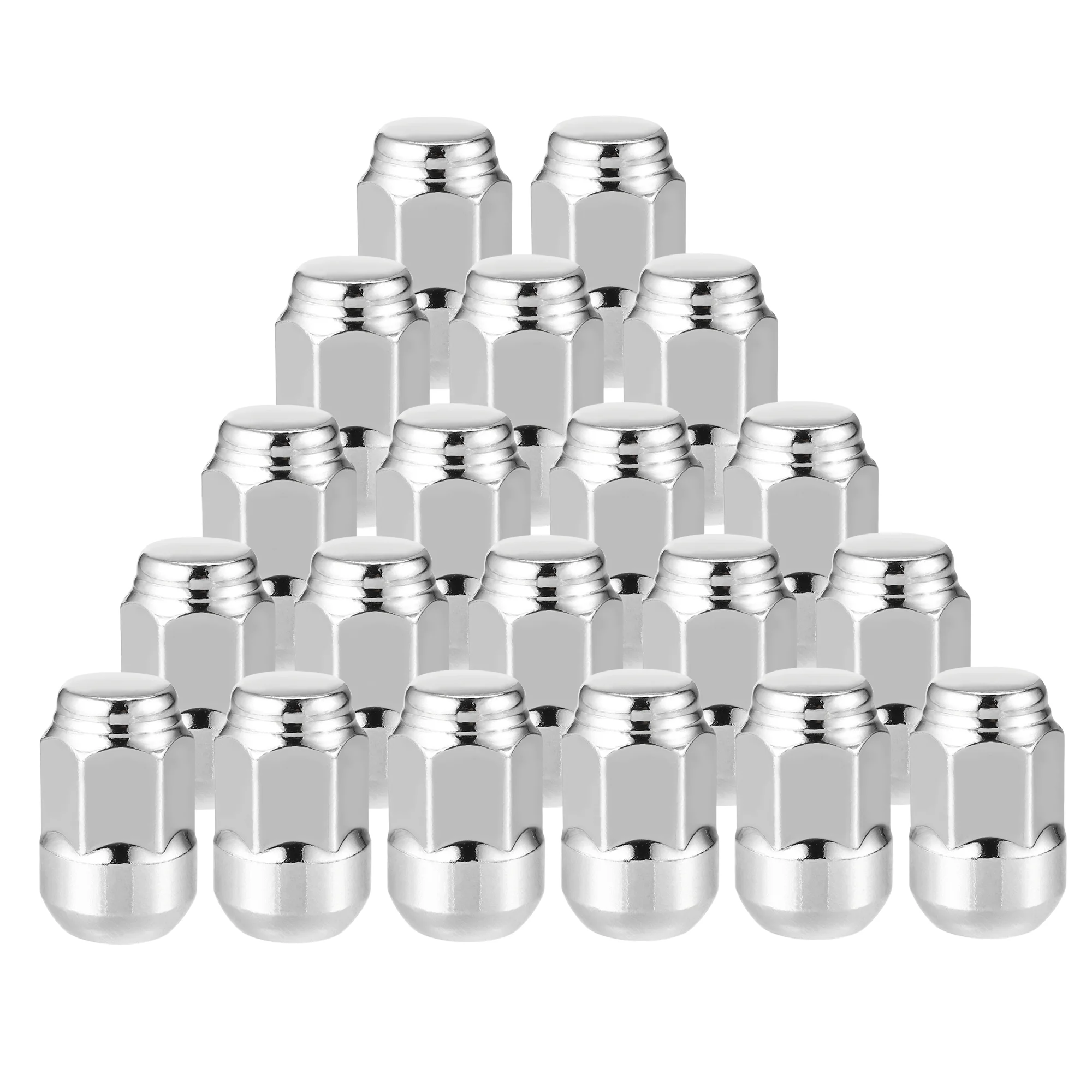 20 Pcs Wheel Lug Nuts Compatible for Honda CR-V for Honda Civic Chorme Plated M12x1.5 Tire Lugnuts