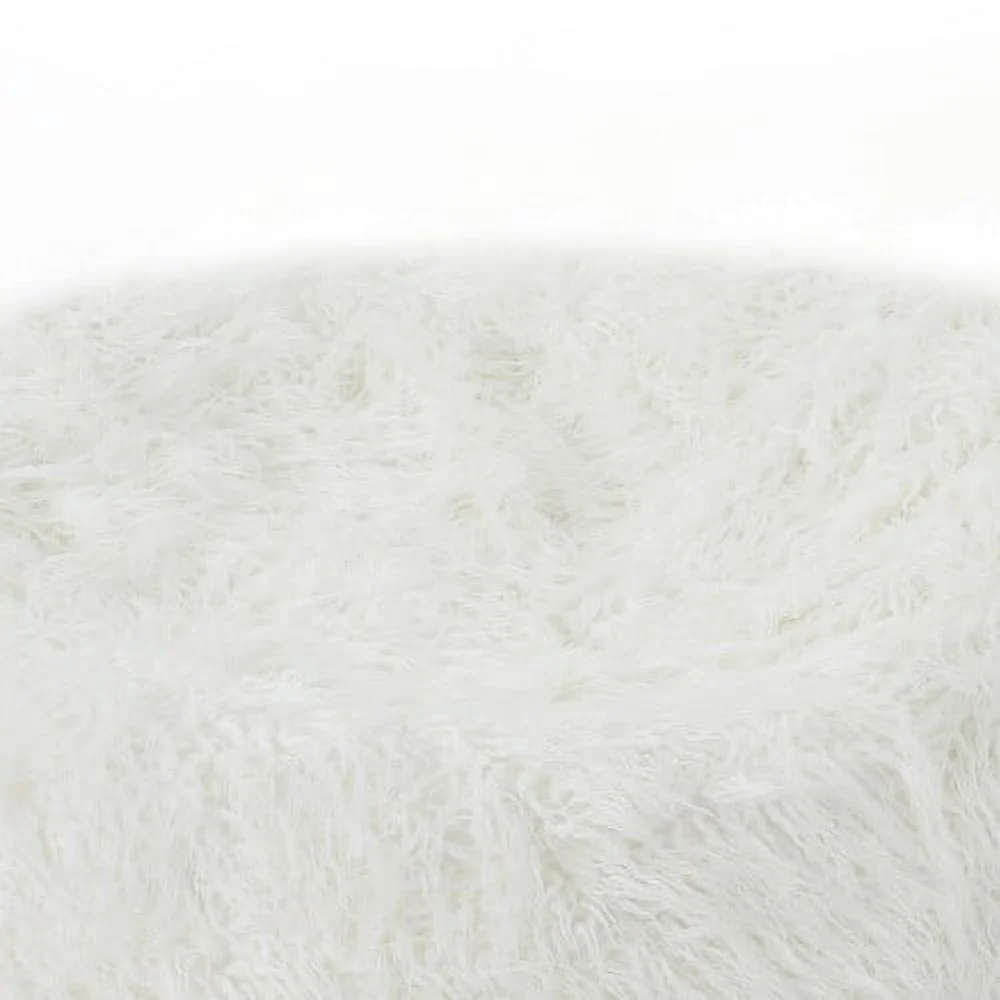 JHOOTUUO Mahin 5 Foot Rounded Faux Fur Bean Bag  Lavender