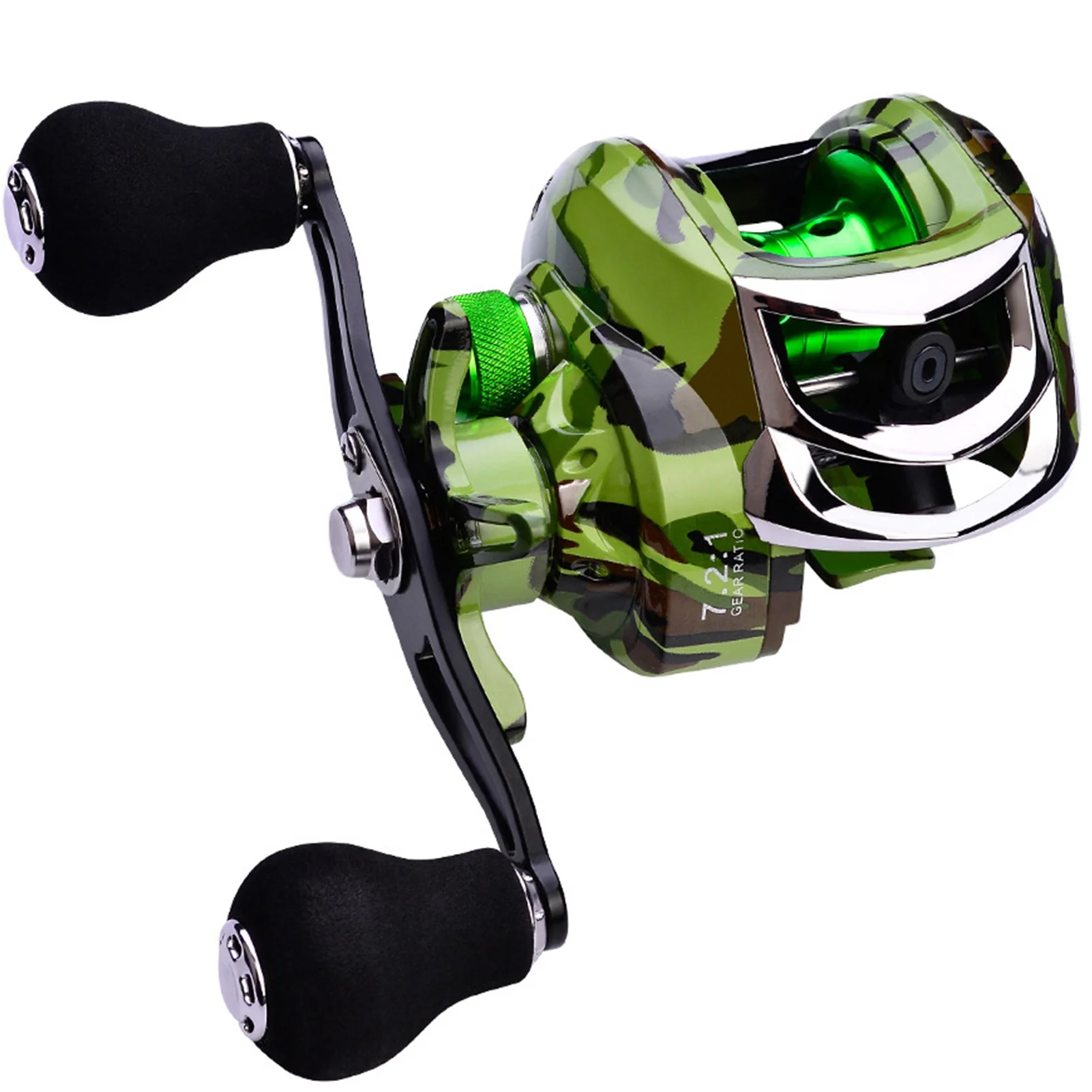 Dazzduo 18+1 BB Ball Bearing Fishing Reel, Portable Baitcasting Reel, Left/Right Hand, Solid and Durable