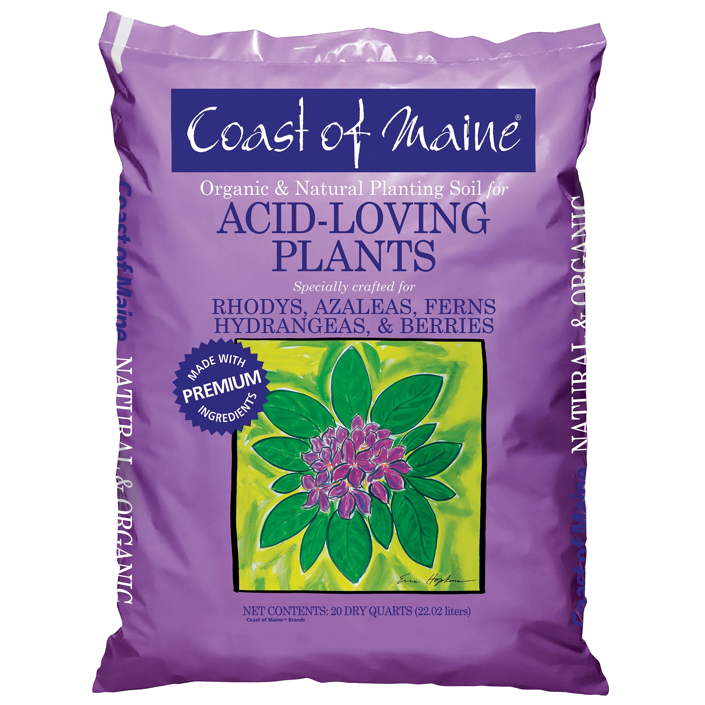 Coast of Maine Organic and Natural Planting Soil for Acid-Loving Plants, 20 qt