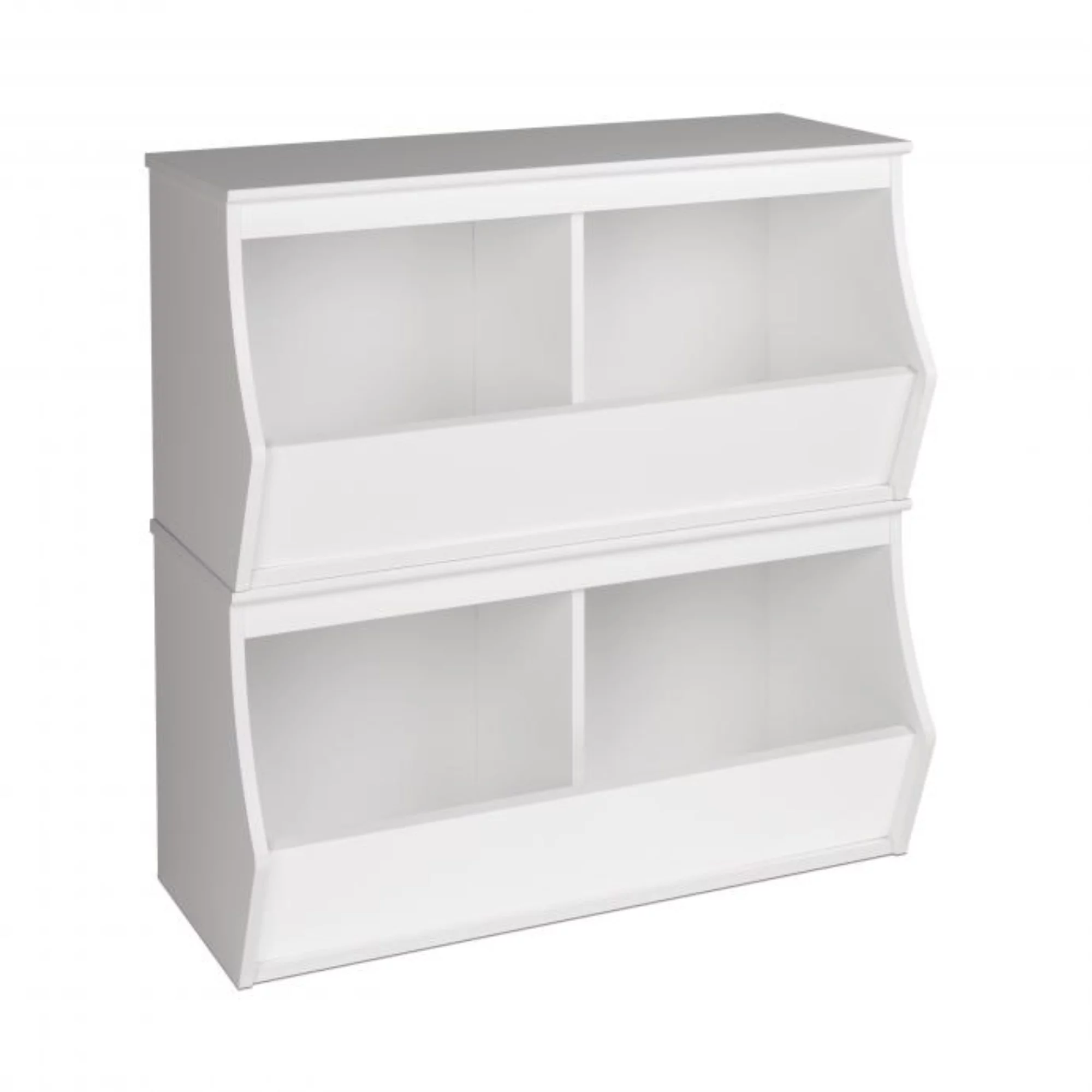 Prepac Monterey Stacked 4-Bin Storage Cubby in White