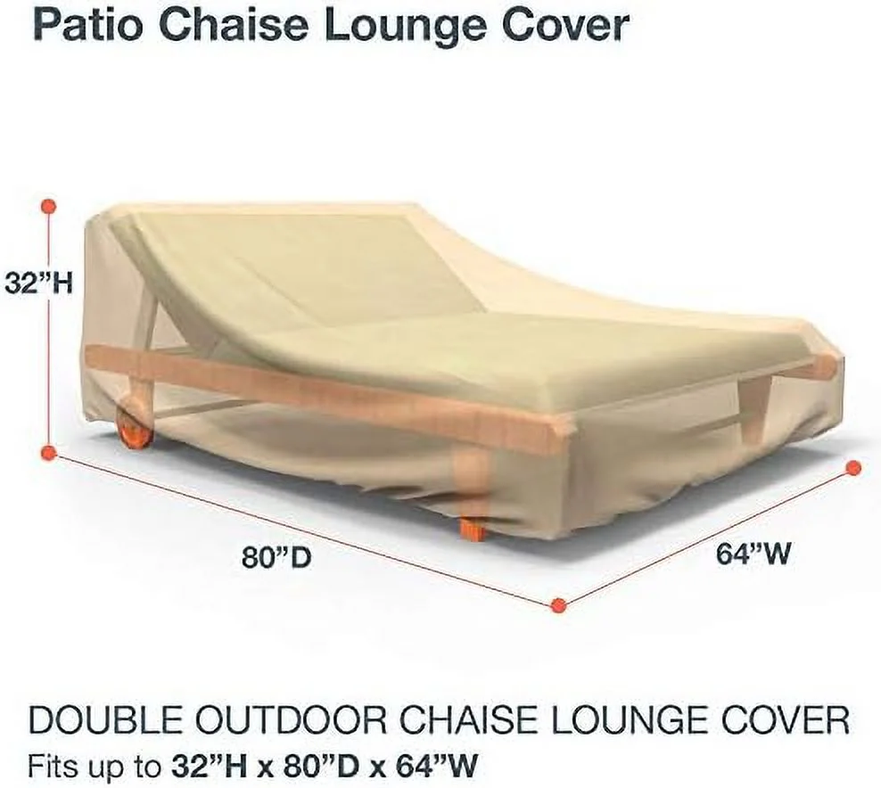 Empirepatio Classic Nutmeg Double Patio Chaise Lounge Cover, 32