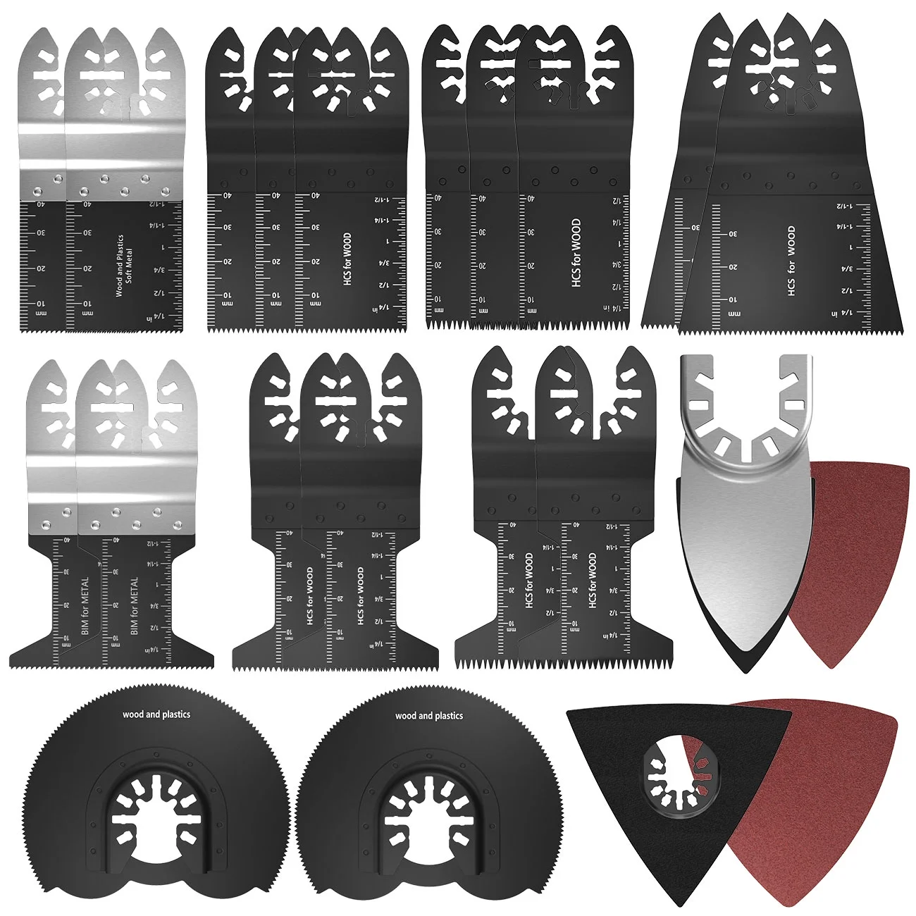 Willstar 40x Oscillating Multi Tools Blades Saw Carbide Blade Set For Makita Dewalt Bosch