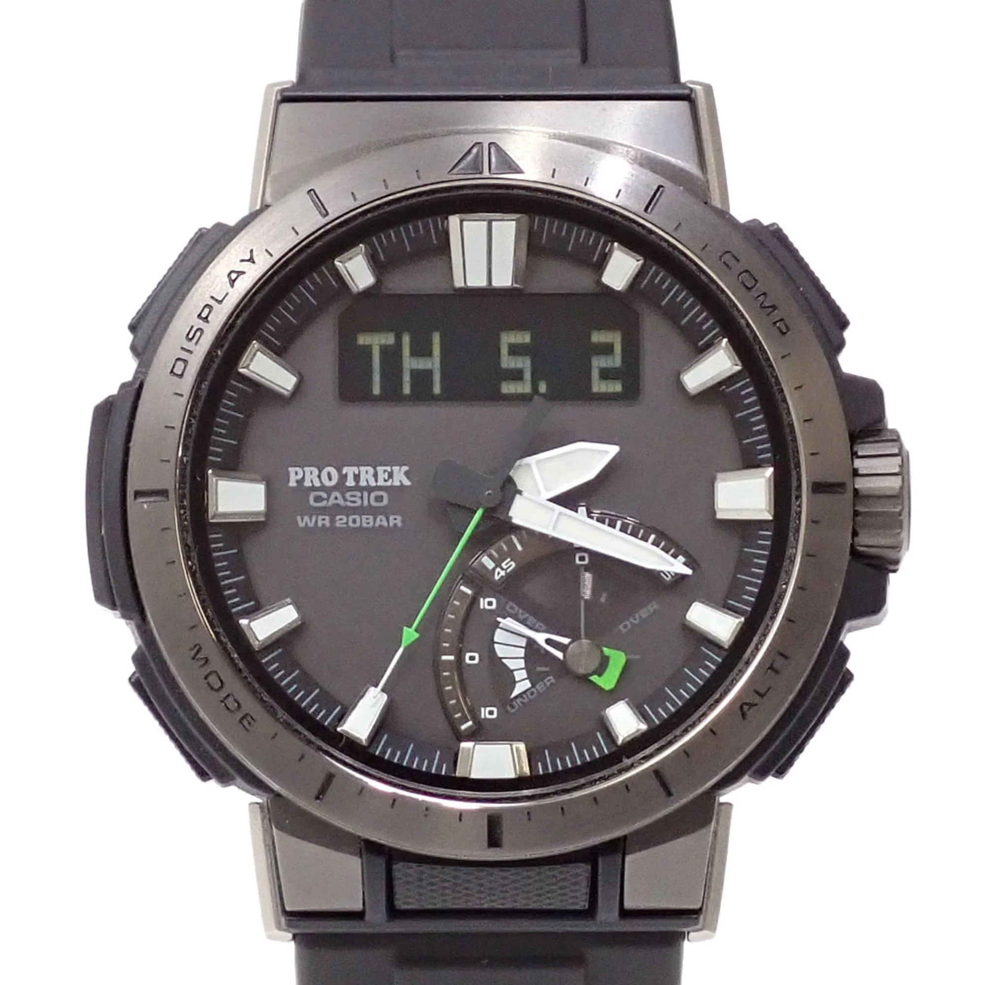 Pre-Owned Casio Watch Pro Trek Multi Field Line Men's Tough Solar Resin Stainless Steel Dura Soft Band PRW-70Y-1JF Light-Charging Radio-Controlled Analog-Digital (Good)