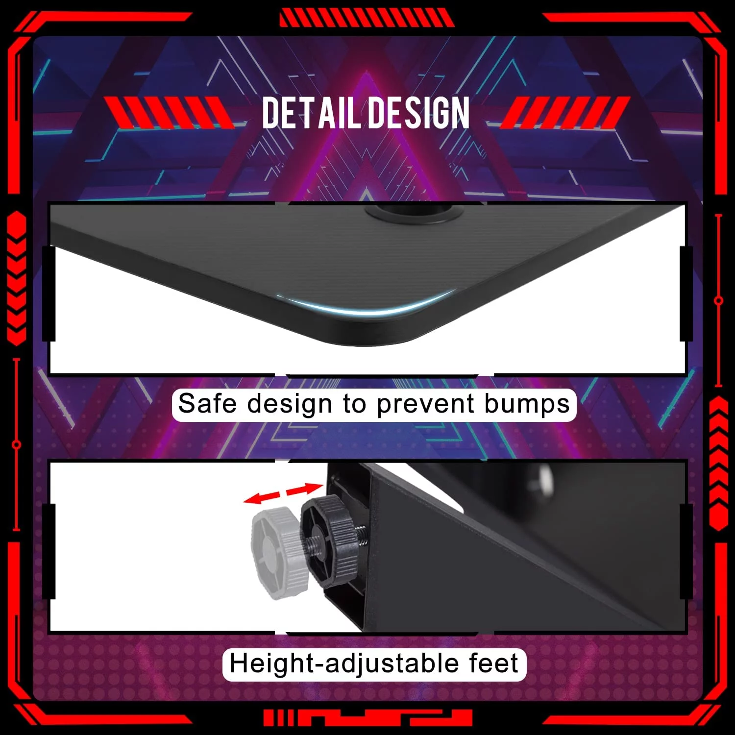 Gaming Computer Desk Home Office Desk Extra Large Modern Ergonomic Black PC Carbon Fiber Writing Desk Table with Cup Holder Headphone Hook