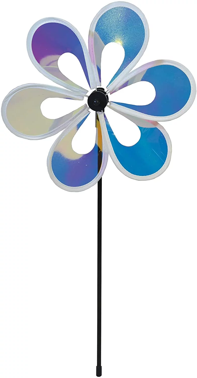 In the Breeze 2666 — 10 Inch Iridescent Windee Wheelz Wind Spinner - Shiny Outdoor Garden Décor