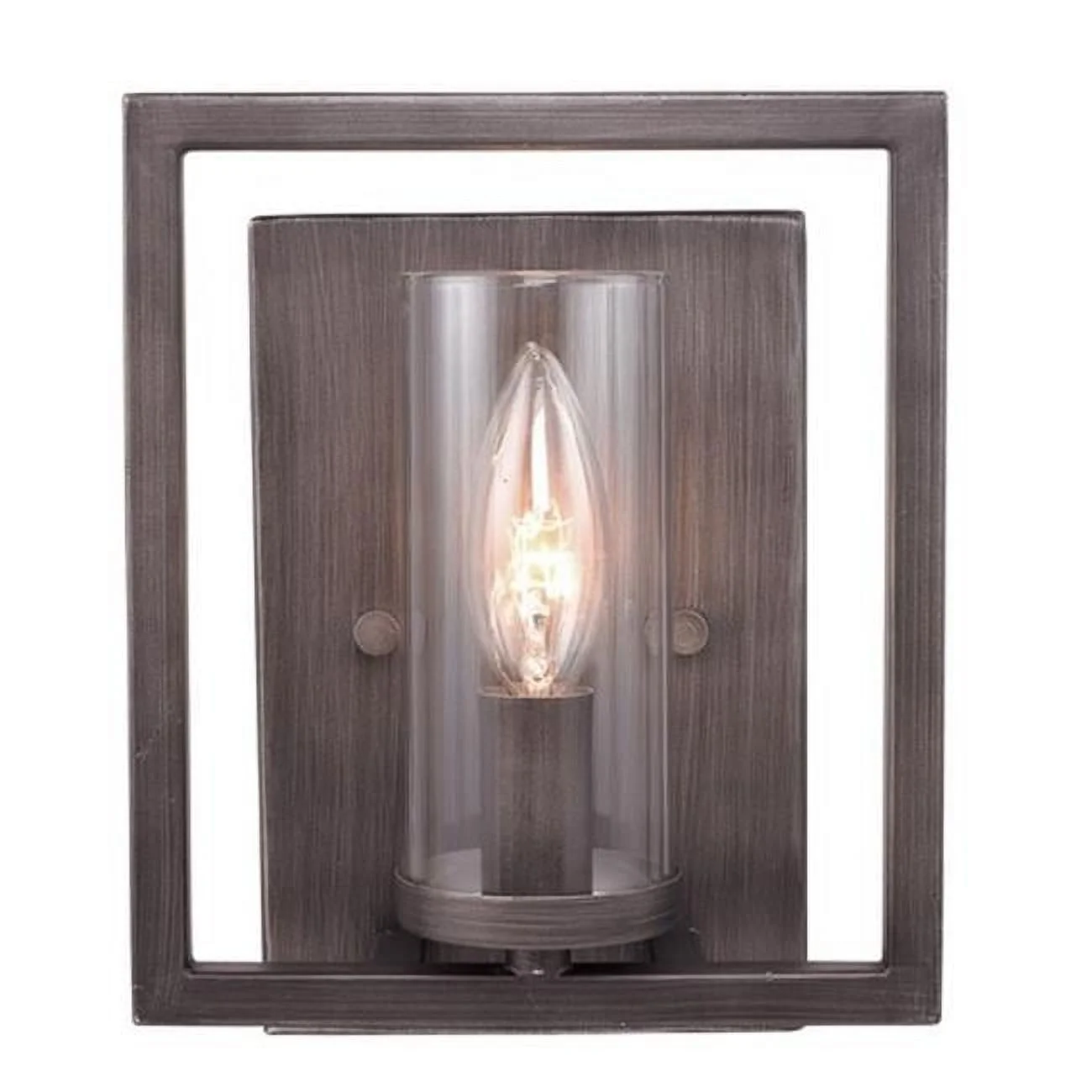 Marco 1 Light Wall Sconce in Gunmetal Bronze with Clear Glass