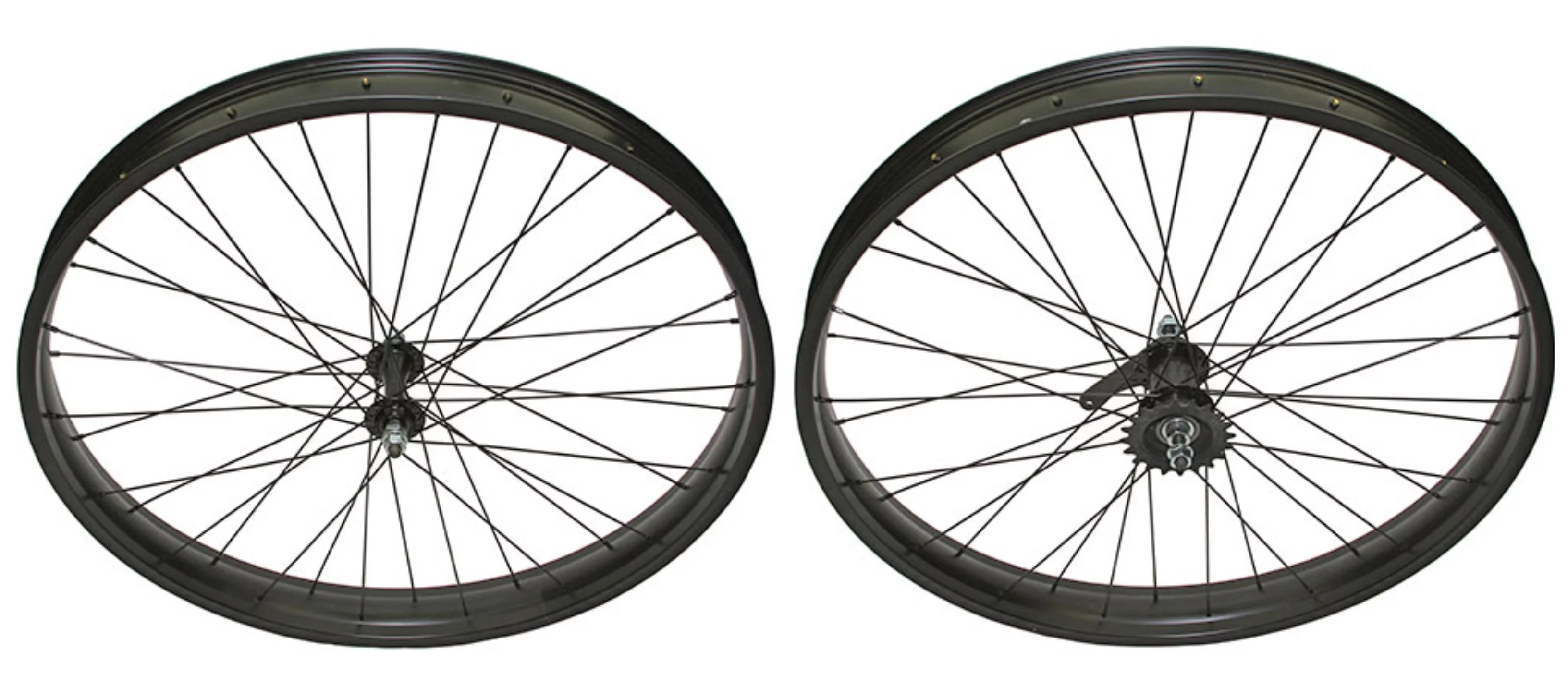 bike 26 X 3.00 FAT ALLOY FRONT & Coaster WHEEL 36 SPOKE 14GBLACK 3/8 AXLE SINGLE WALL BLACK,
