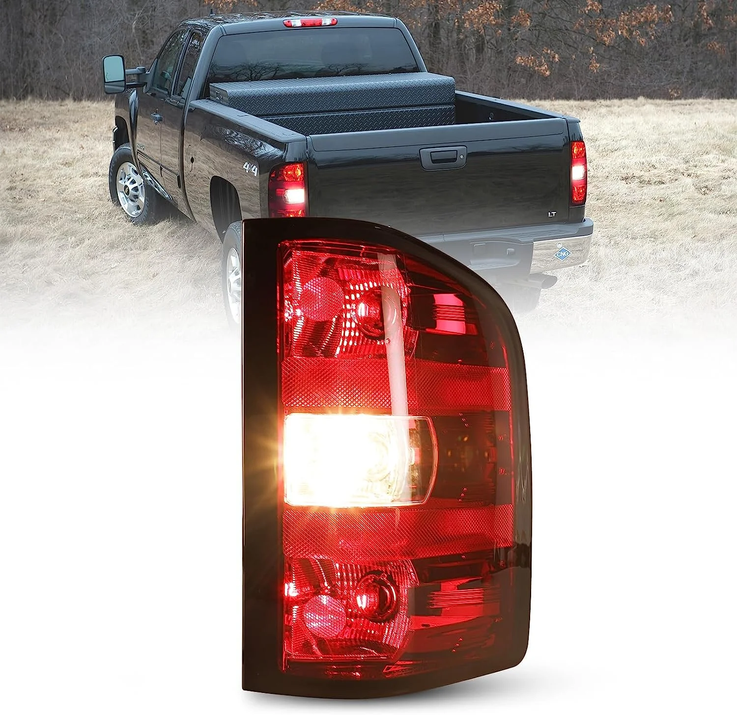 For 2007-2013 chevy silverado 1500 2500 3500 Passenger Side Tail Light Replacement Rear Brake Lamps w/o Bulbs&Wiring