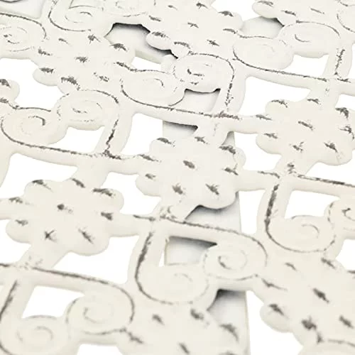 Tidyard Bistro Table Glass with Bottom Storage Basket Metal Counter Height Round Pub Table White for Kitchen, Dining Room, Cafe Indoor Outdoor Furniture 27.6 x 27.6 x 39.4 Inches (L x W x H)