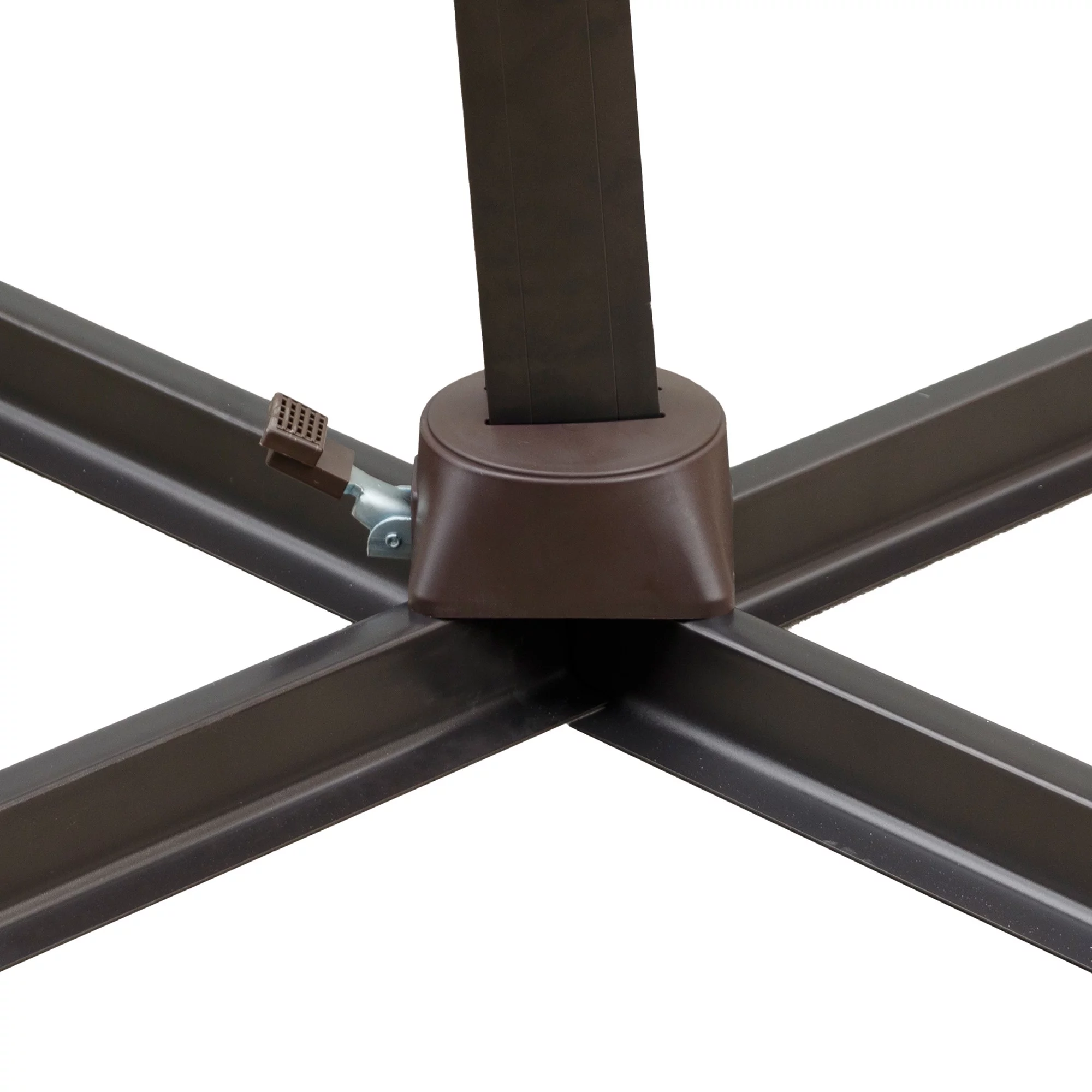 HomeRoots 485643 10 ft. Dark Gray Polyester Square Tilt Cantilever Patio Umbrella with Stand