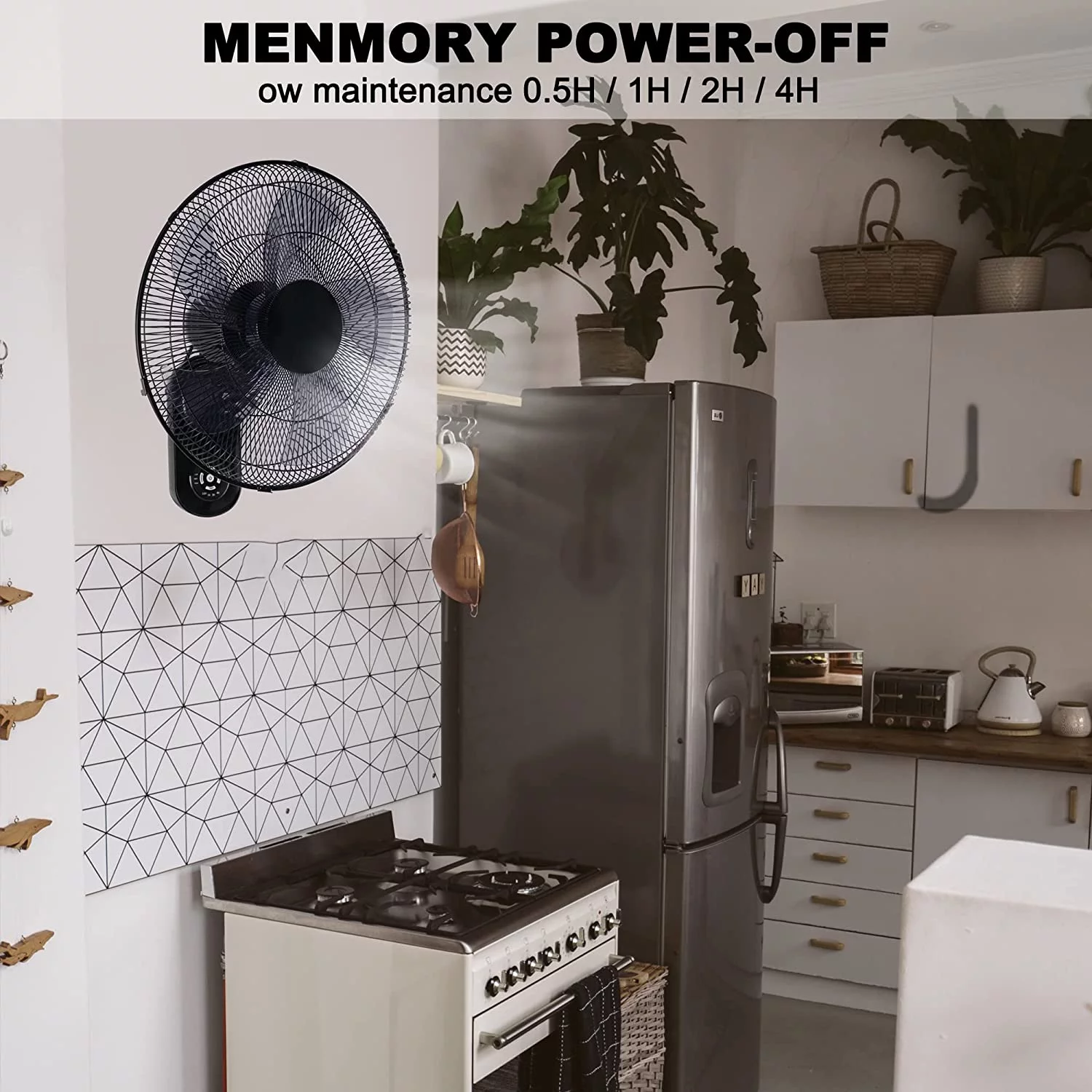 Simple Deluxe 18 inch Wall Mount Fan W/Aluminum Fan Blades, Industrial 3-Speed Oscillating Metal Wall Fan