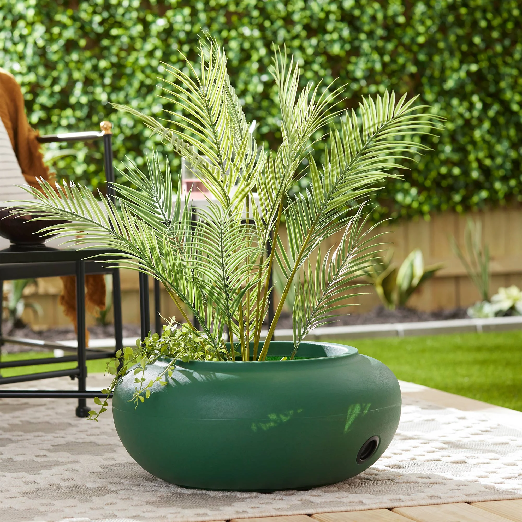 The HC Companies 21 Inch Garden Hose Pot, Green (2 Pack)