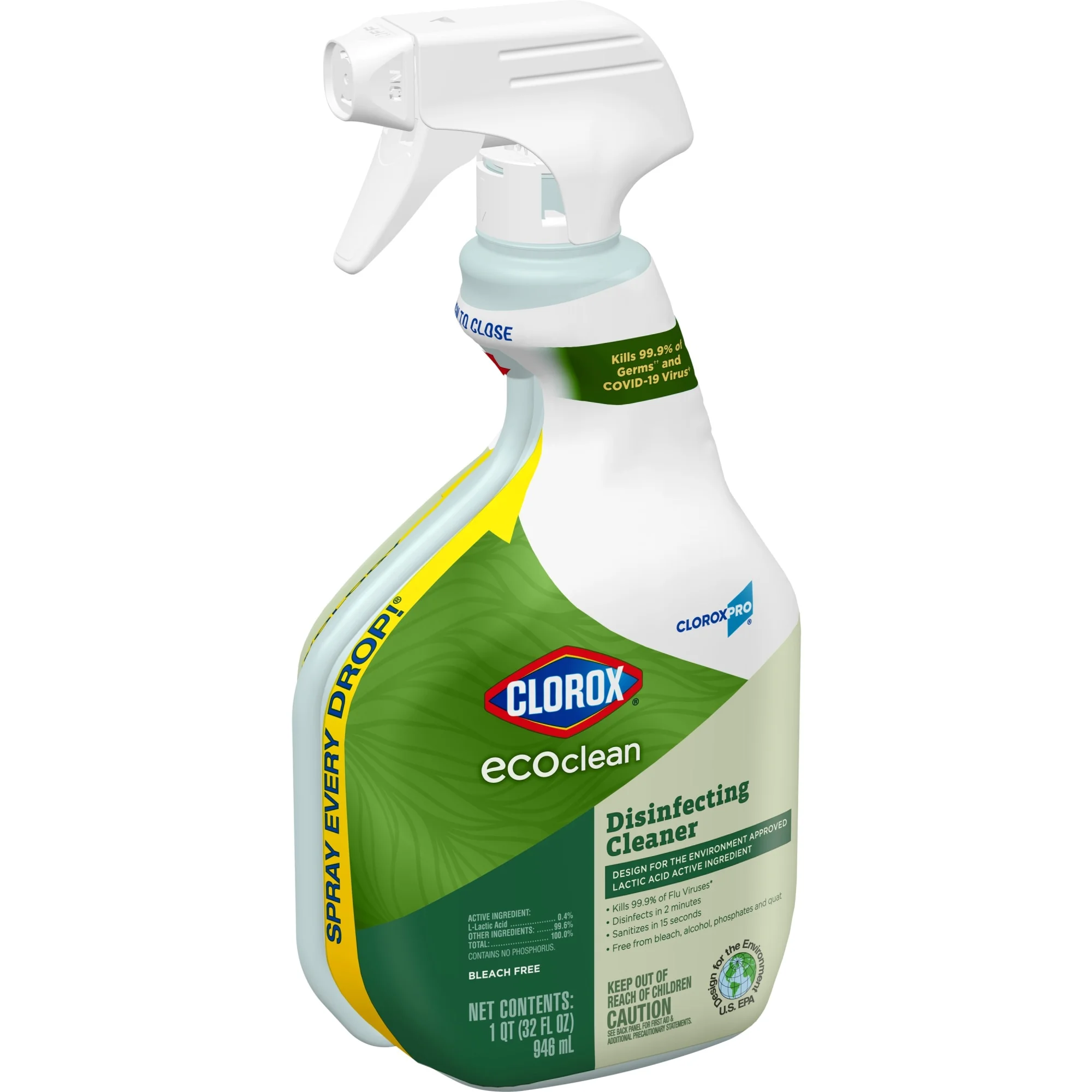 Clorox Pro EcoClean Disinfecting Cleaner Unscented 32oz Spray Bottle 9Ct 60213CT