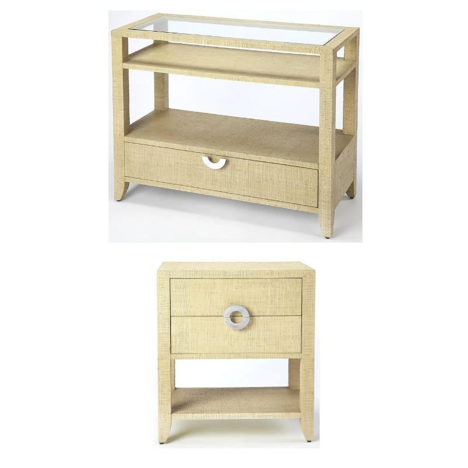 Home Square 2-Piece Wood Set with 1 Console Table & 1 End Table